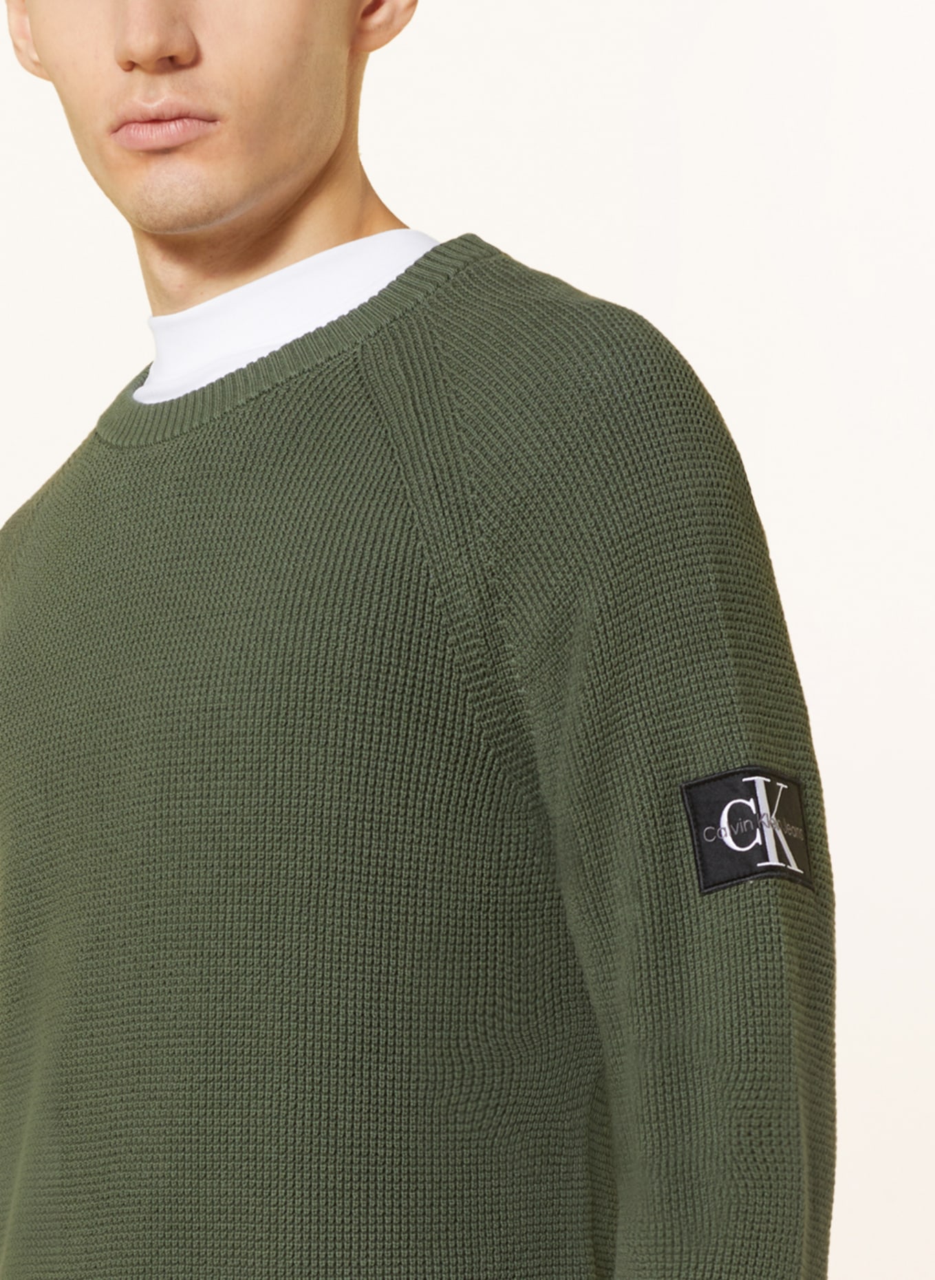 Calvin Klein Jeans Sweter, Kolor: OLIWKOWY (Obrazek 4)