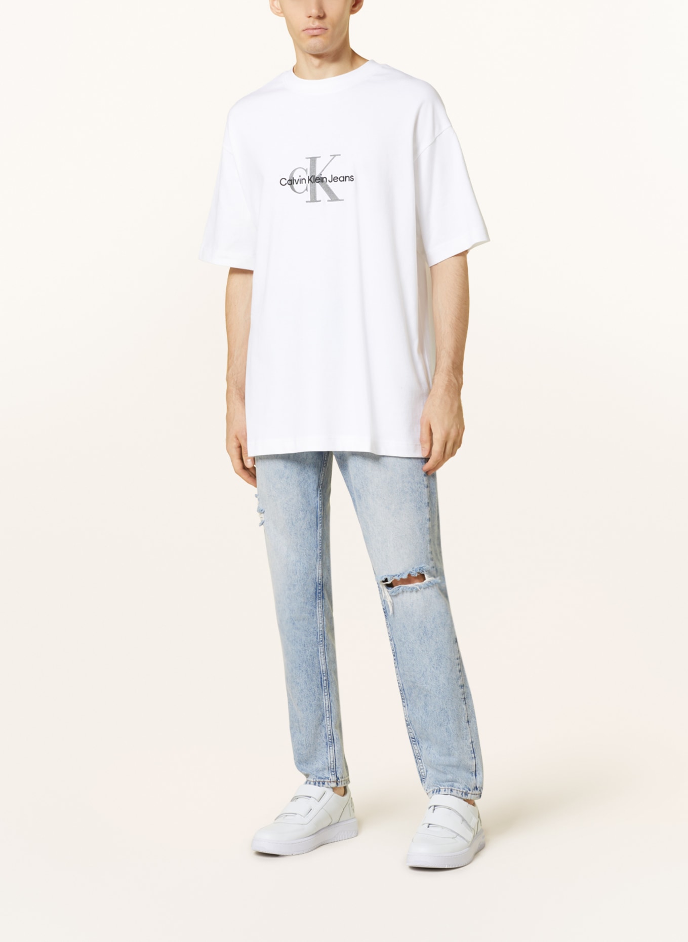 Calvin Klein Jeans T-Shirt, Farbe: WEISS/ SCHWARZ/ GRAU (Bild 2)