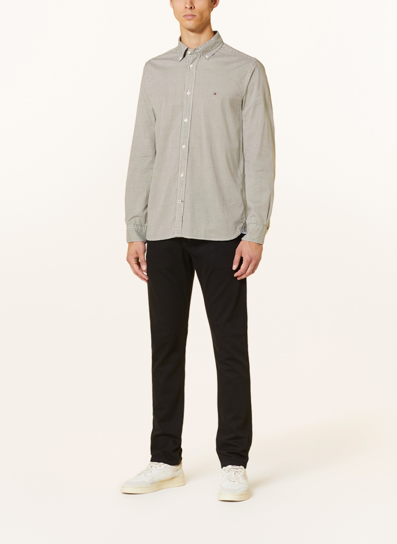 TOMMY HILFIGER Hemd Regular Fit, Farbe: WEISS/ OLIV (Bild 2)