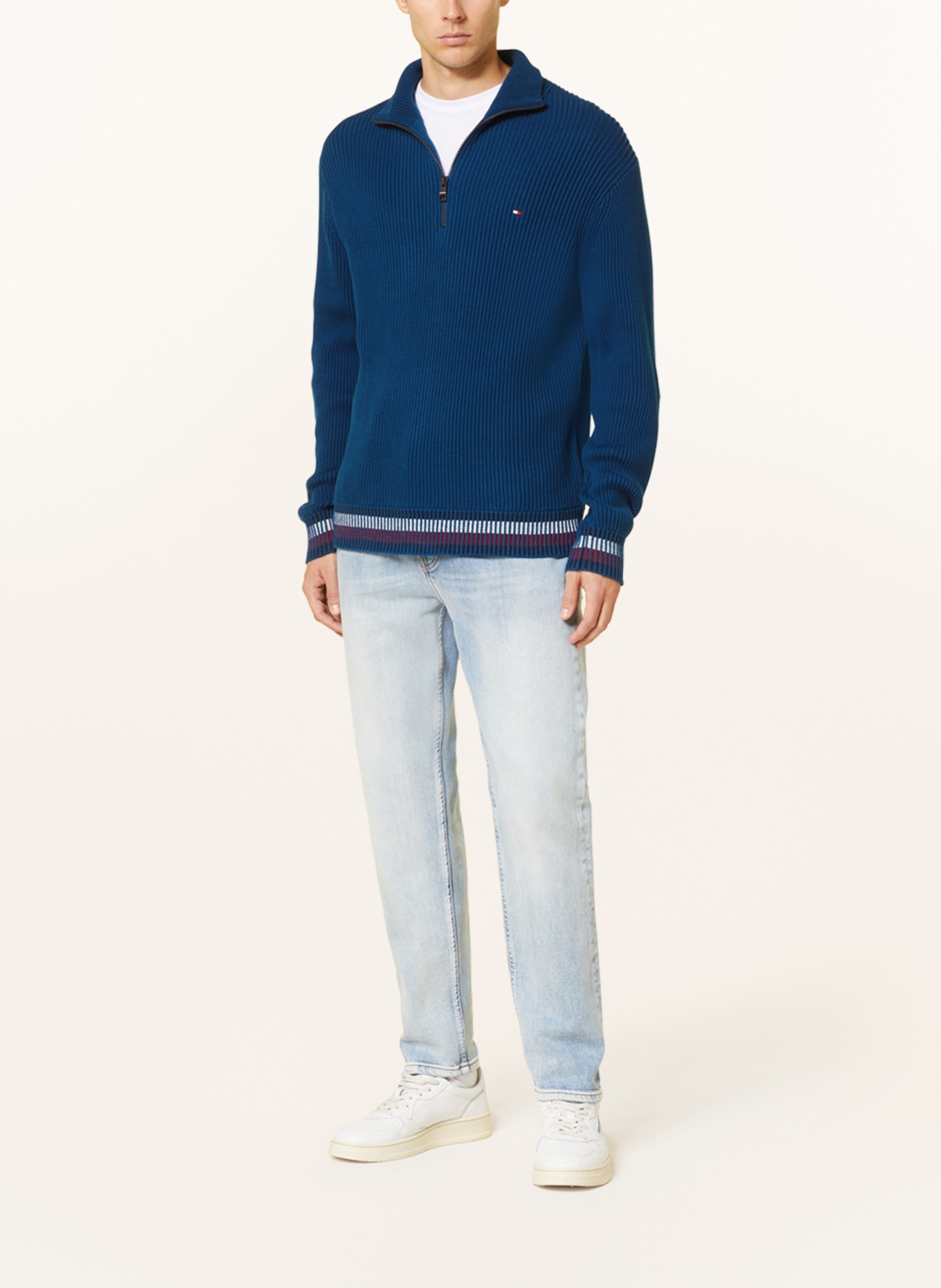 TOMMY HILFIGER Half-zip sweater, Color: BLUE (Image 2)
