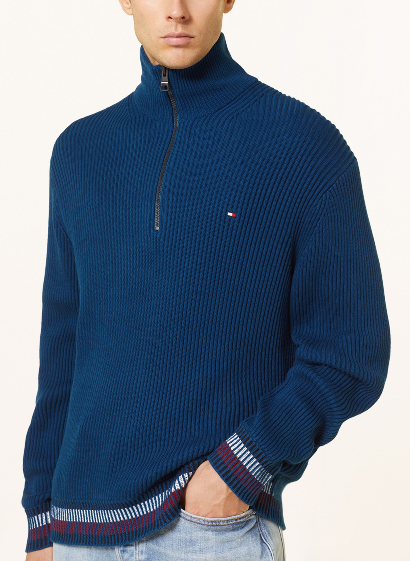 TOMMY HILFIGER Half-zip sweater, Color: BLUE (Image 4)