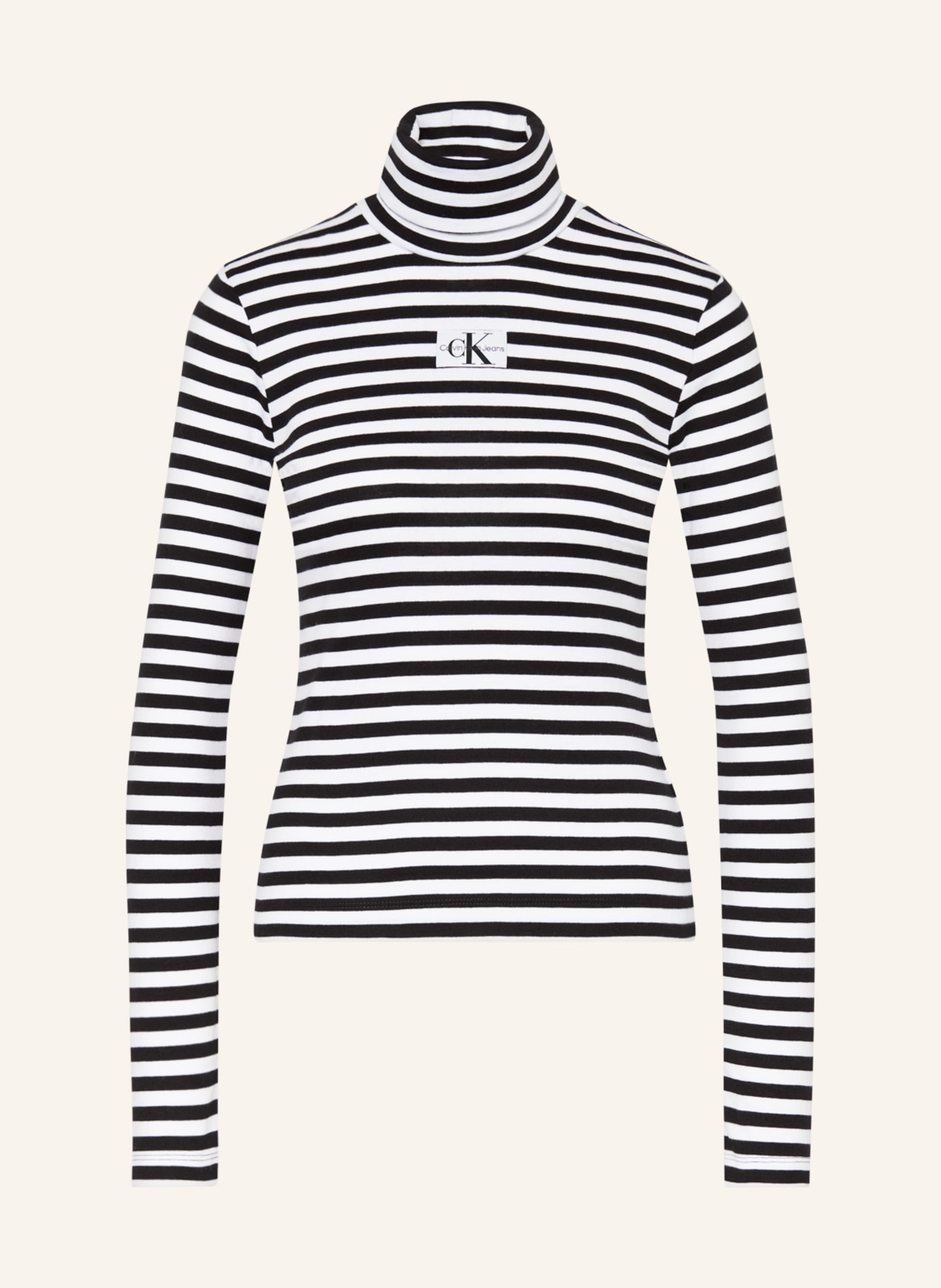 Calvin Klein Jeans Turtleneck shirt, Color: BLACK/ WHITE (Image 1)