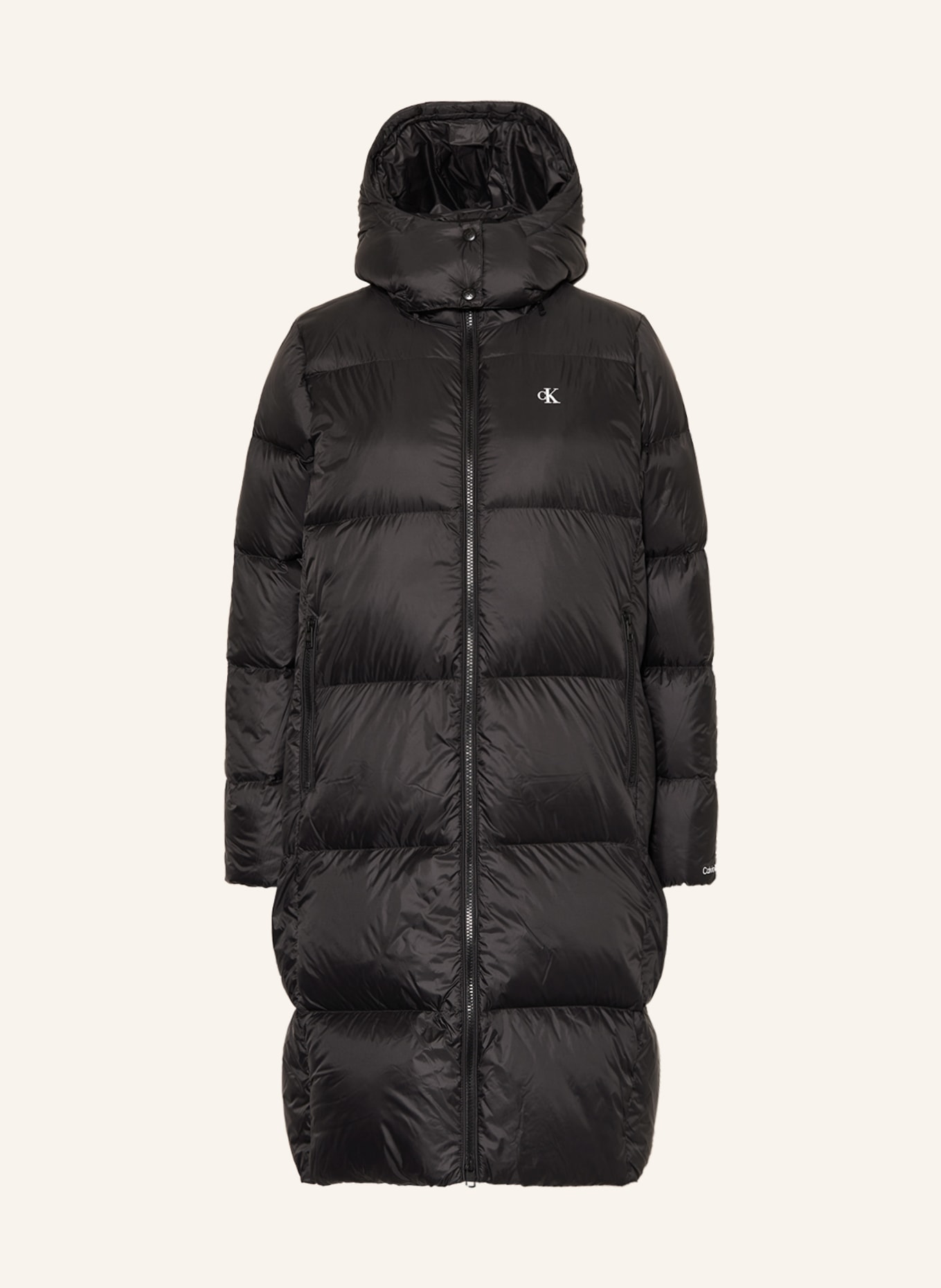 Calvin Klein Jeans Péřový kabát s odnímatelnou kapucí, Barva: ČERNÁ (Obrázek 1)