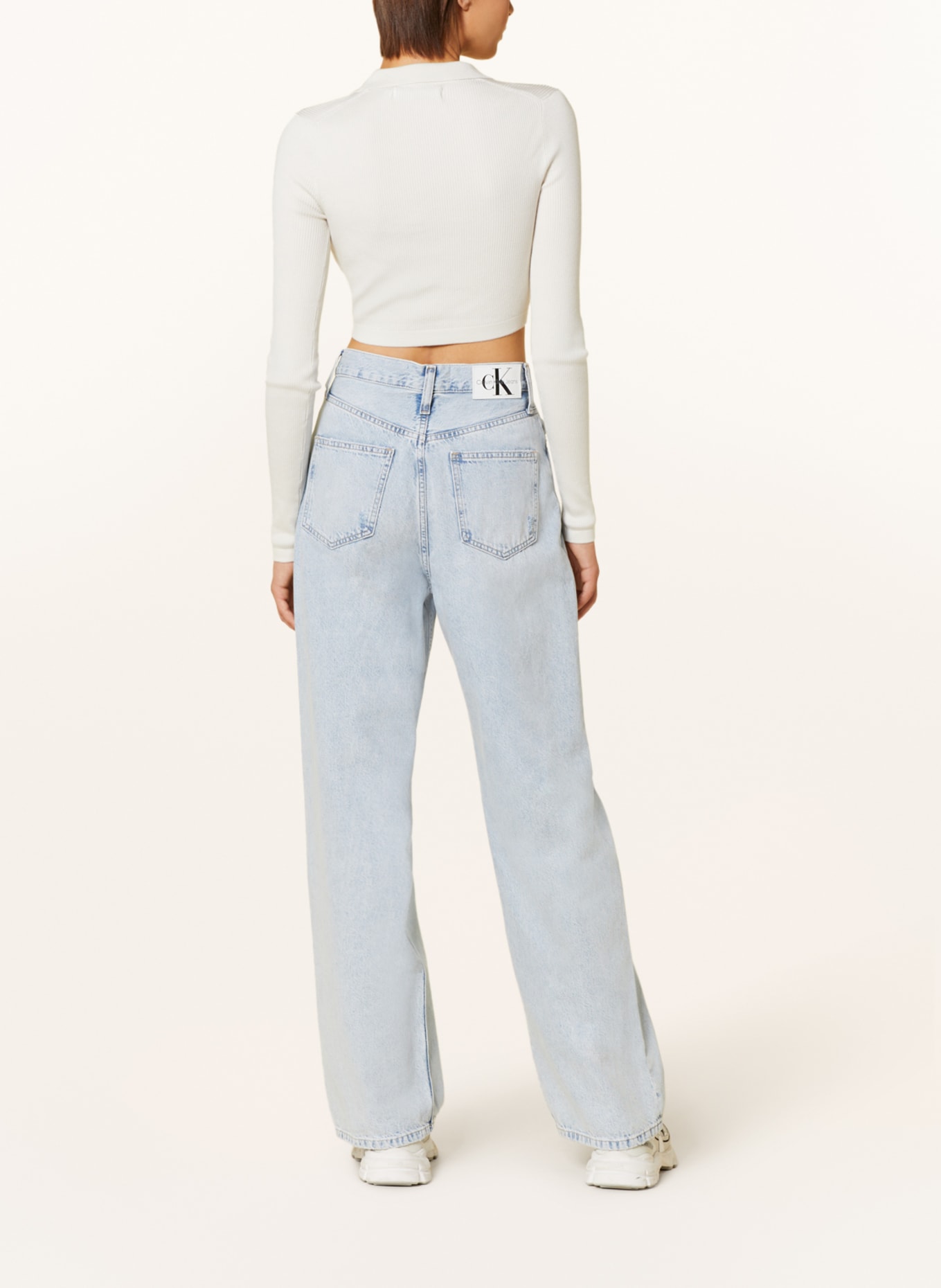 Calvin Klein Jeans Cropped-Pullover, Farbe: ECRU (Bild 3)