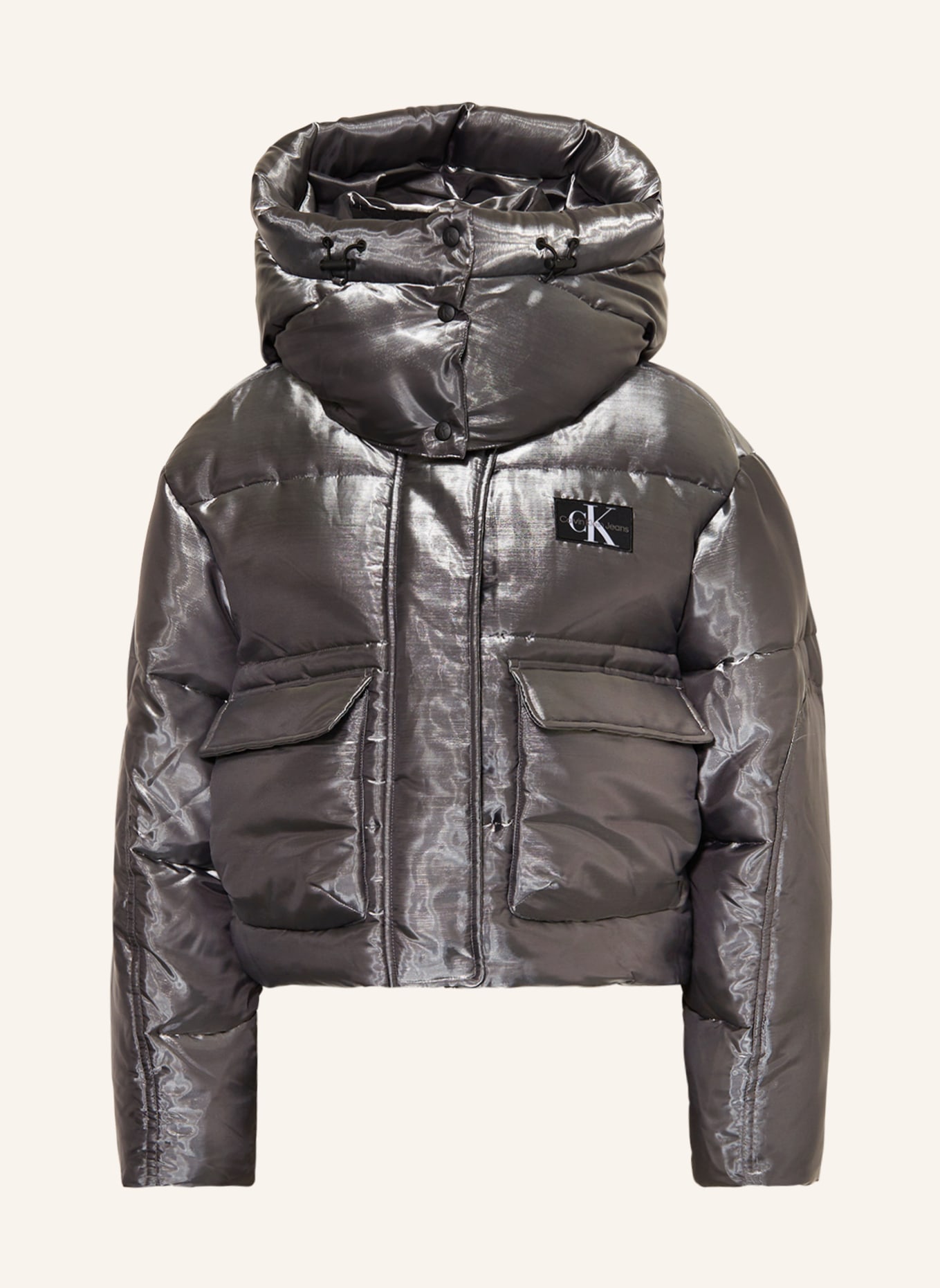 Calvin Klein Jeans Quilted jacket with detachable hood, Color: GRAY (Image 1)
