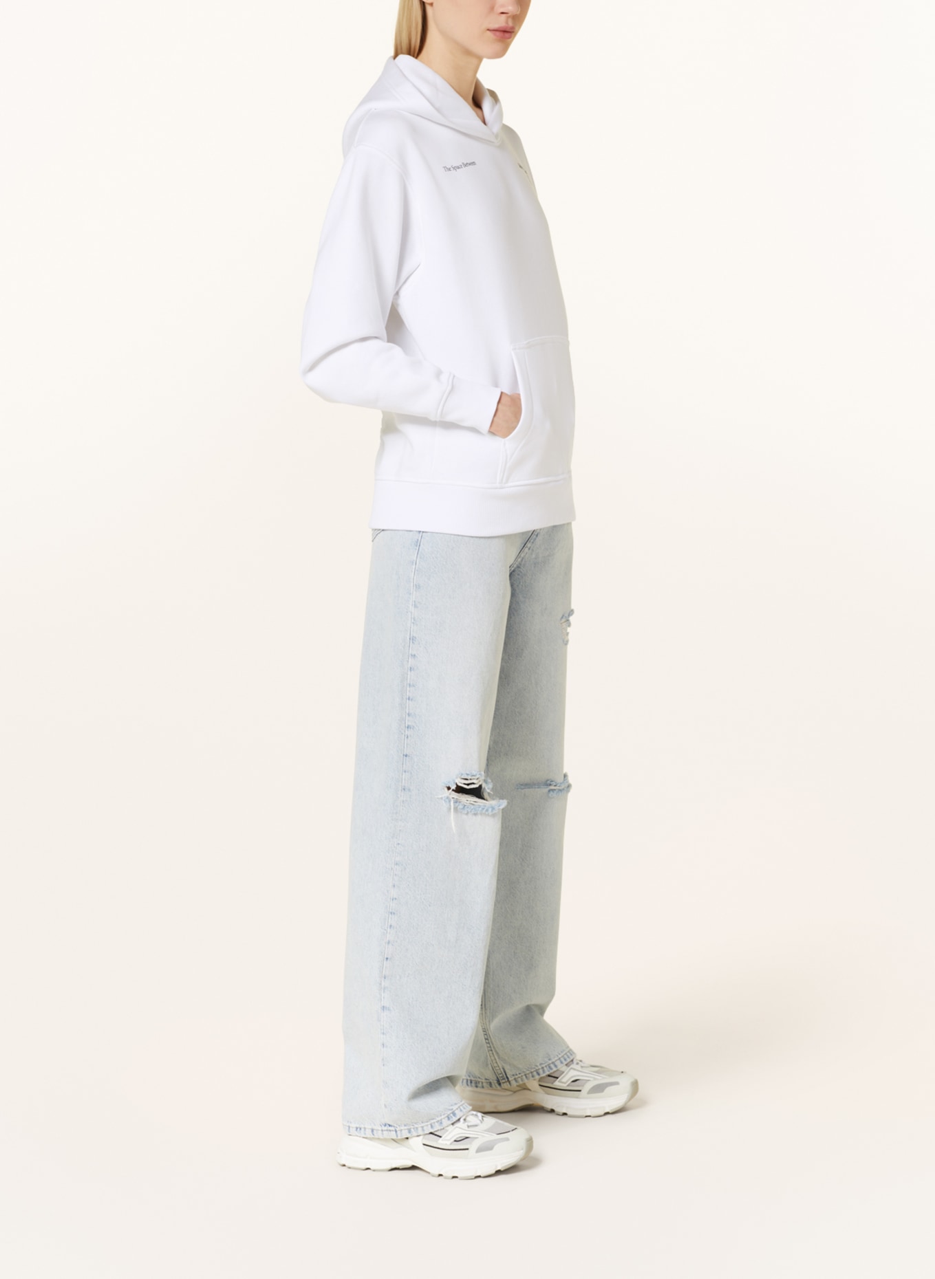 Calvin Klein Jeans Mikina s kapucí, Barva: BÍLÁ (Obrázek 4)