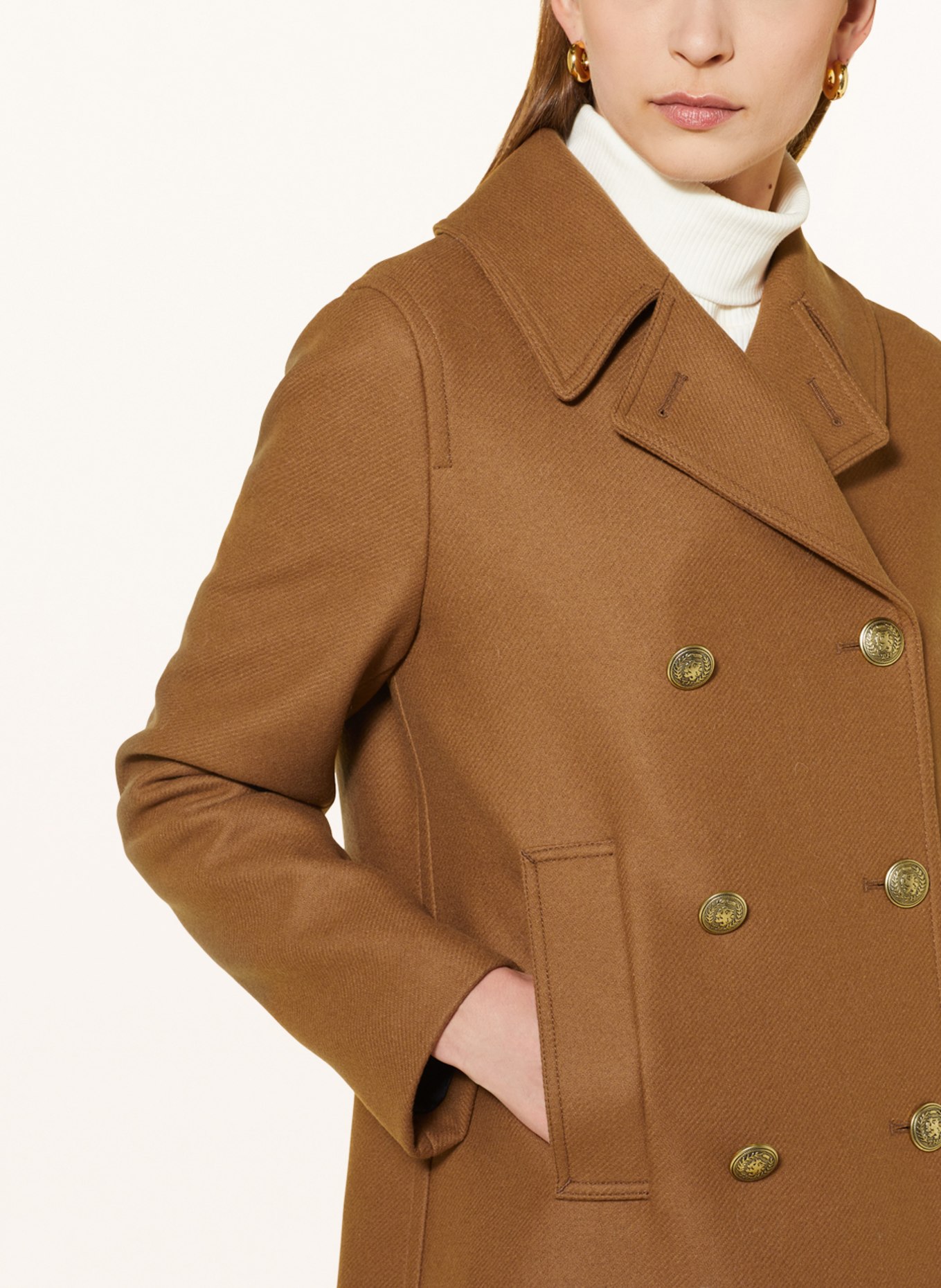TOMMY HILFIGER Caban coat, Color: COGNAC (Image 4)