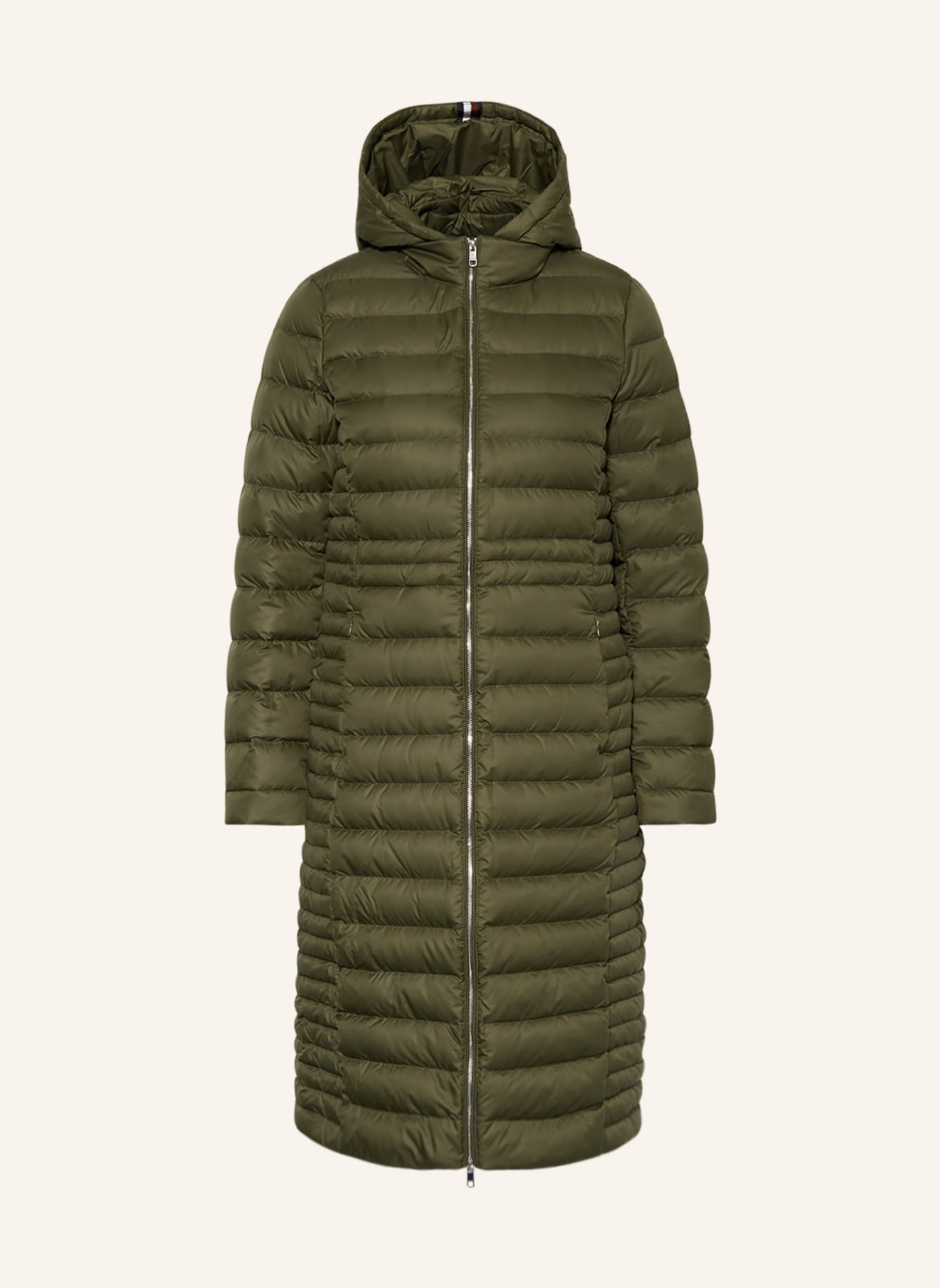 TOMMY HILFIGER Lightweight down coat with removable hood, Color: KHAKI (Image 1)