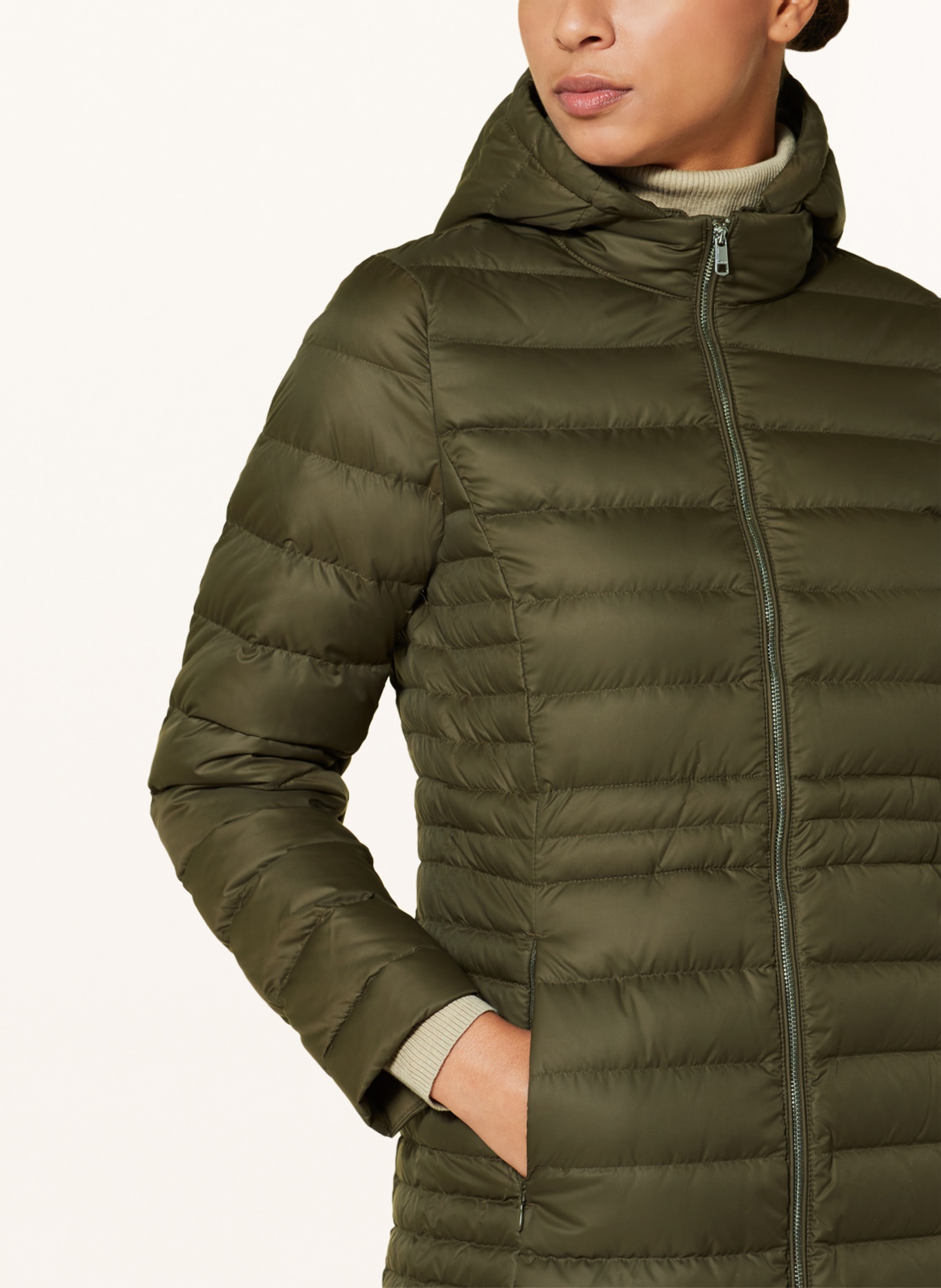 TOMMY HILFIGER Lightweight down coat with removable hood, Color: KHAKI (Image 5)