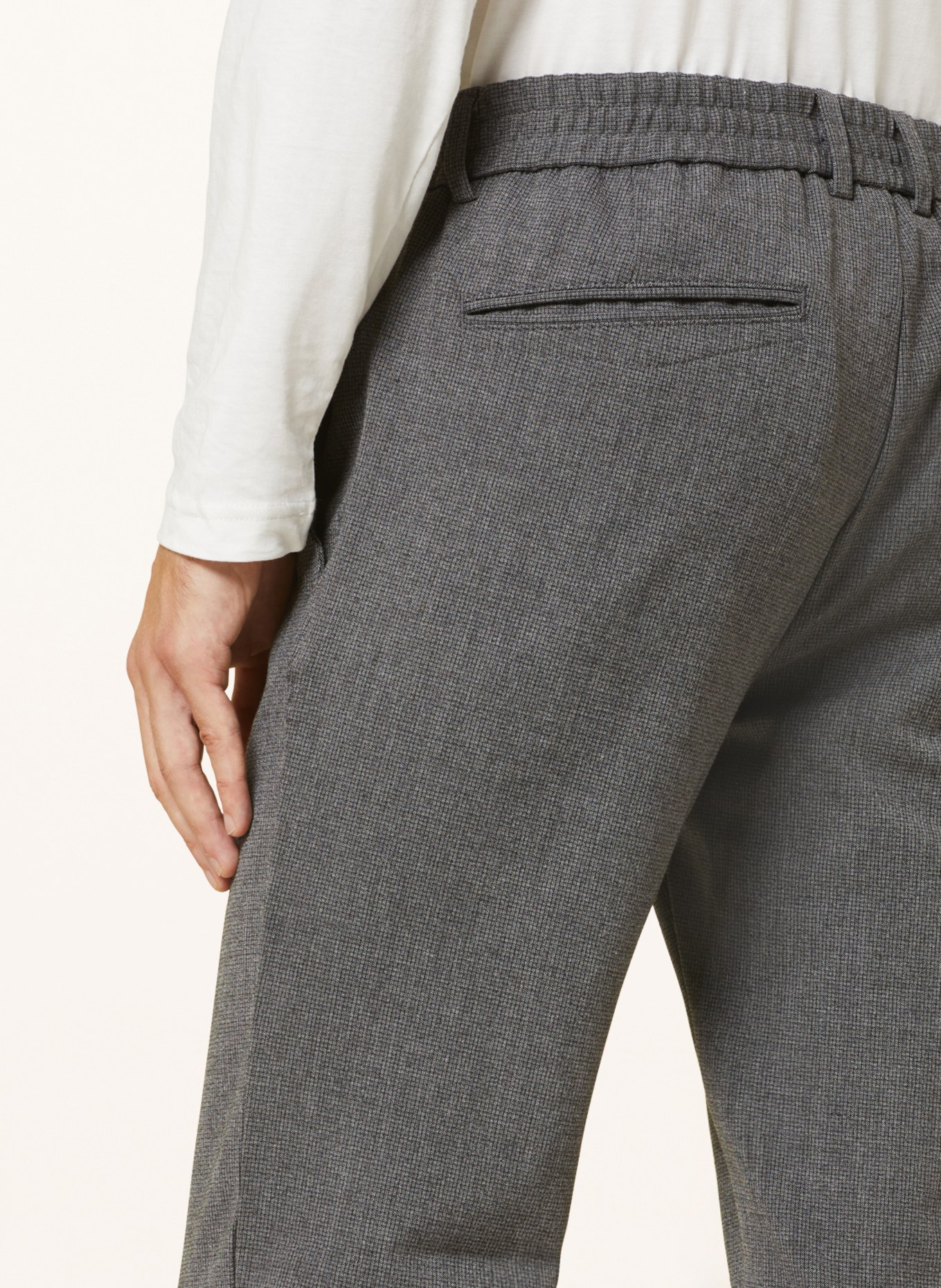 STROKESMAN'S Spodnie dżersejowe comfort fit, Kolor: 0900 light grey (Obrazek 6)