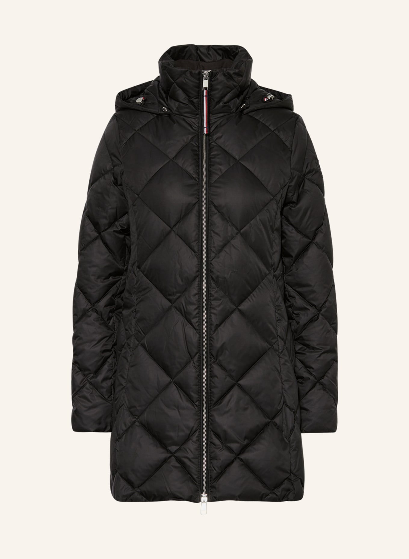 TOMMY HILFIGER Quilted coat with removable hood, Color: BLACK (Image 1)
