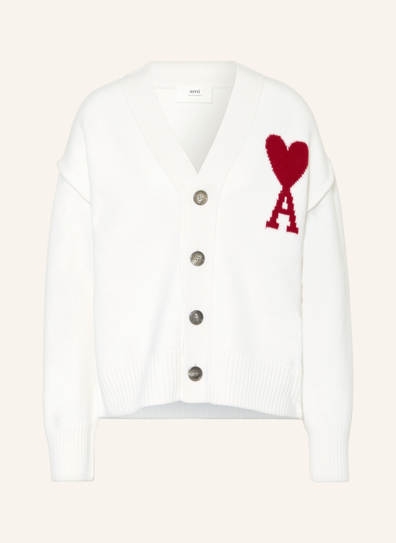 AMI PARIS Oversized cardigan, Color: WHITE (Image 1)