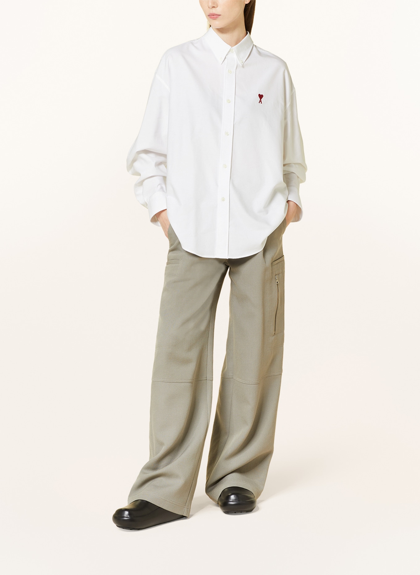 AMI PARIS Shirt blouse made of piqué, Color: WHITE (Image 2)