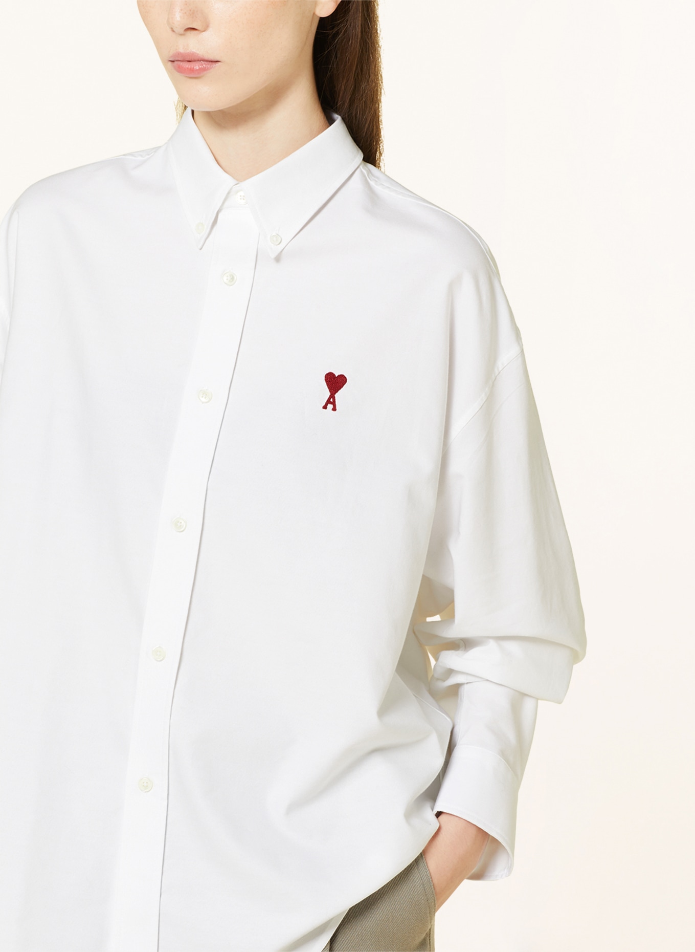 AMI PARIS Shirt blouse made of piqué, Color: WHITE (Image 4)