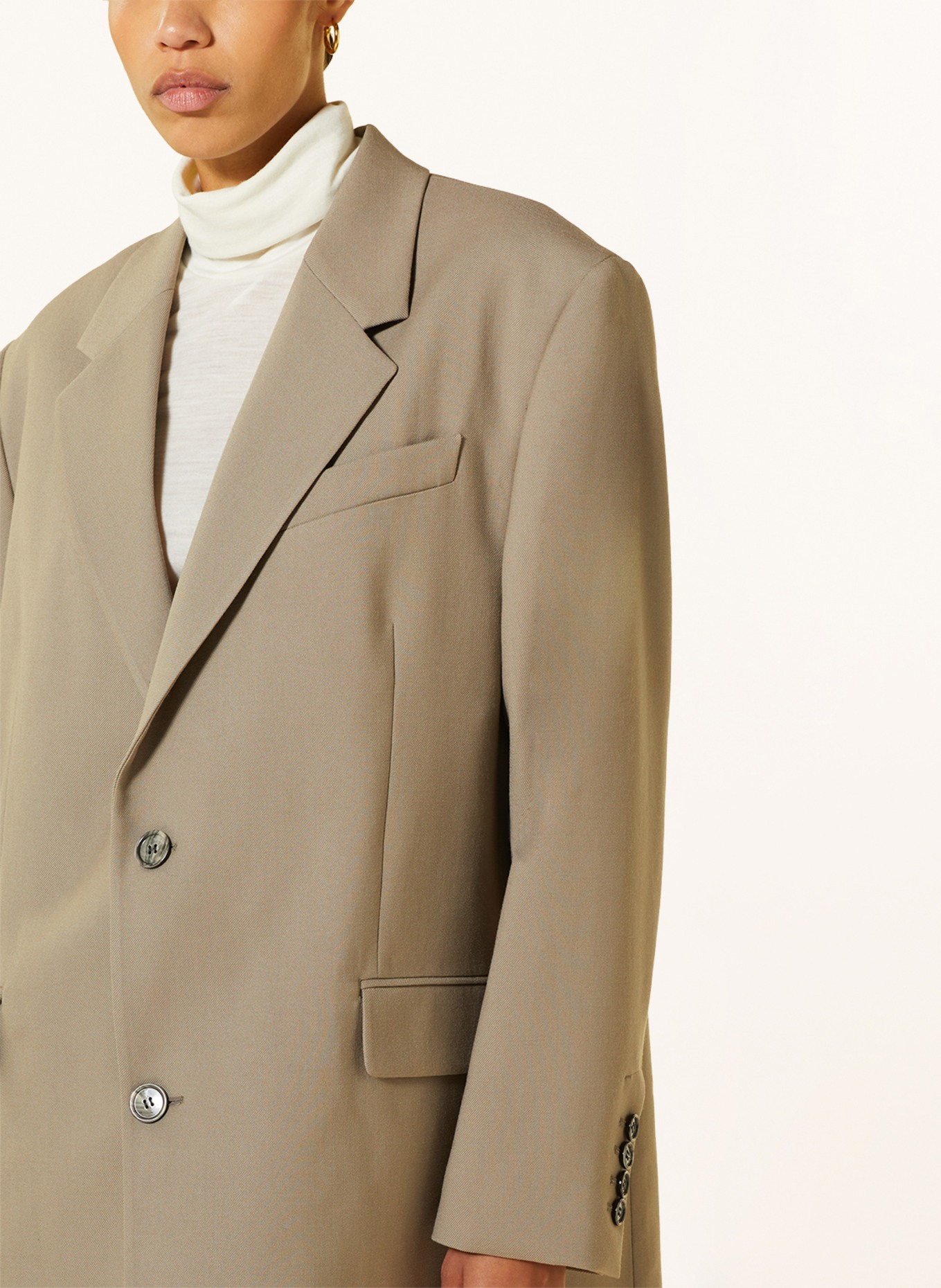 AMI PARIS Long blazer, Color: TAUPE (Image 4)