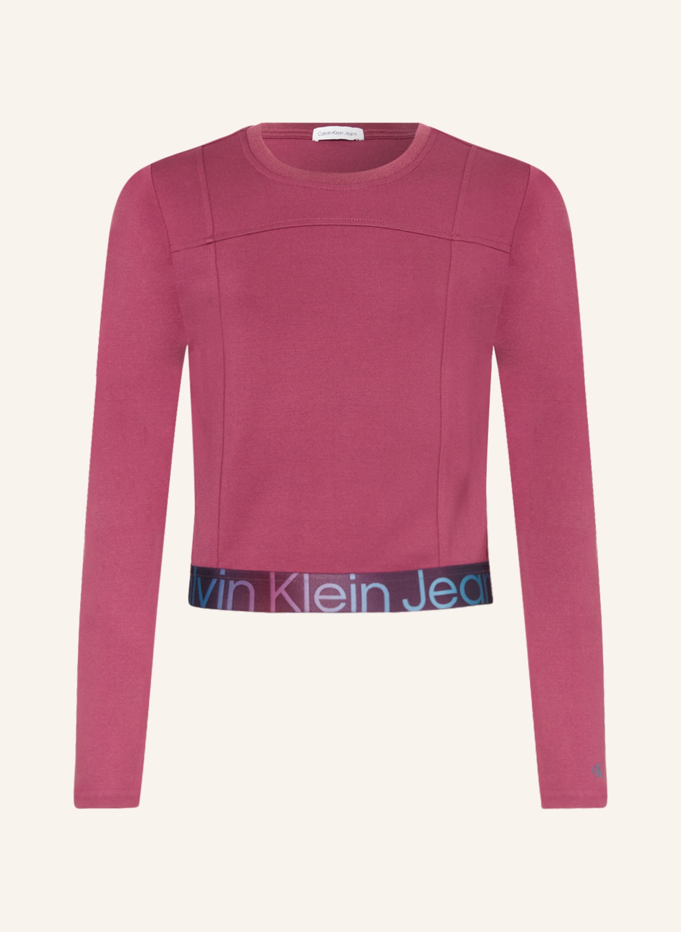 Calvin Klein Tričko s dlouhým rukávem, Barva: FUCHSIOVÁ (Obrázek 1)