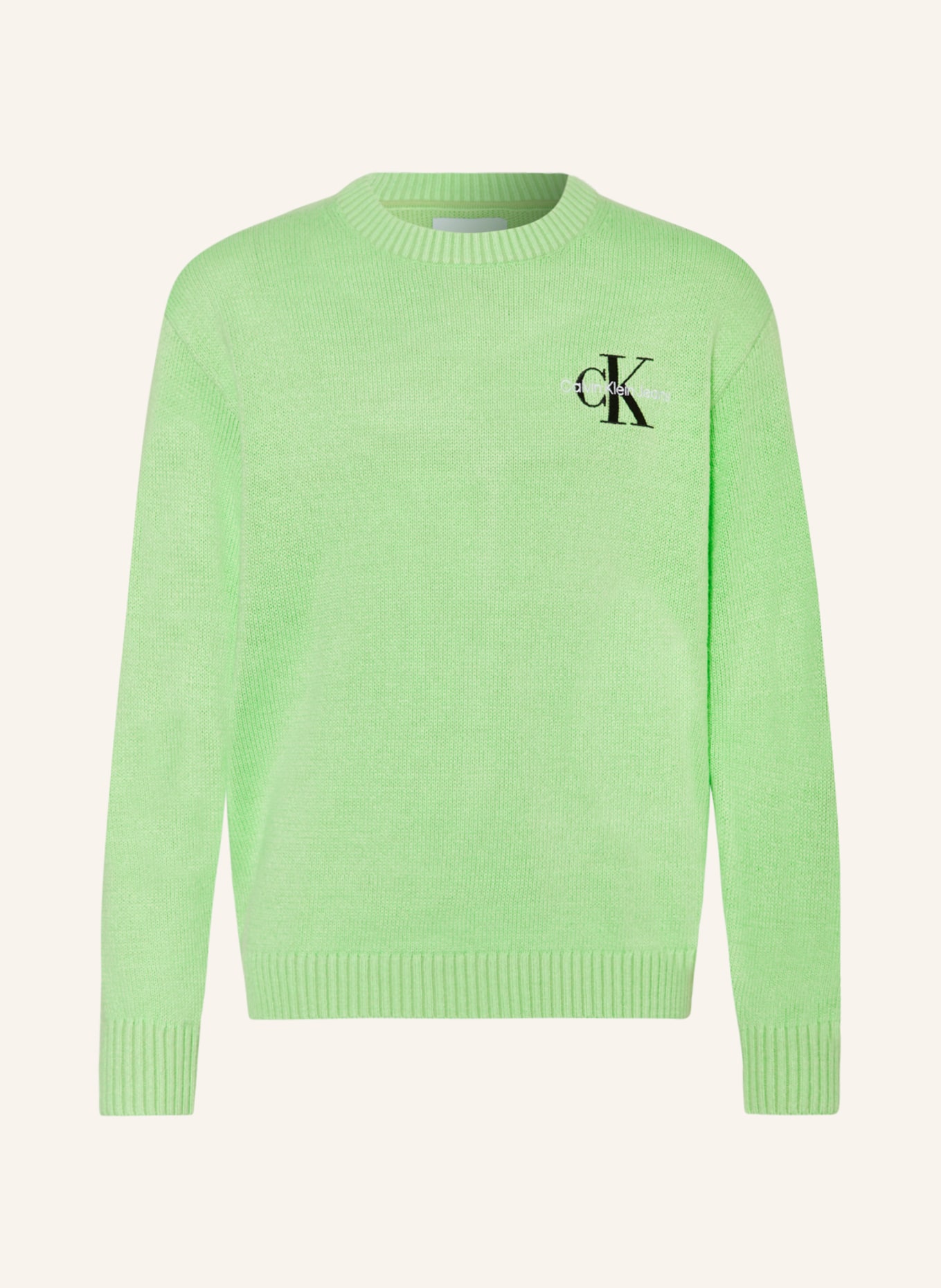 Calvin Klein Sweter, Kolor: JASKRAWY ZIELONY/ CZARNY (Obrazek 1)