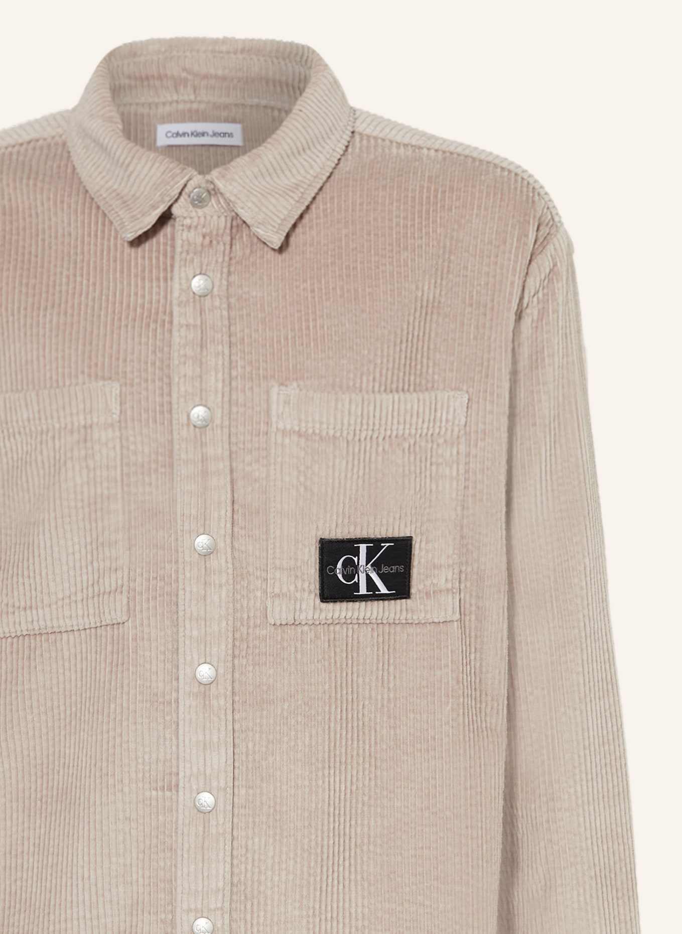 Calvin Klein Cord-Overshirt, Farbe: BEIGE (Bild 3)