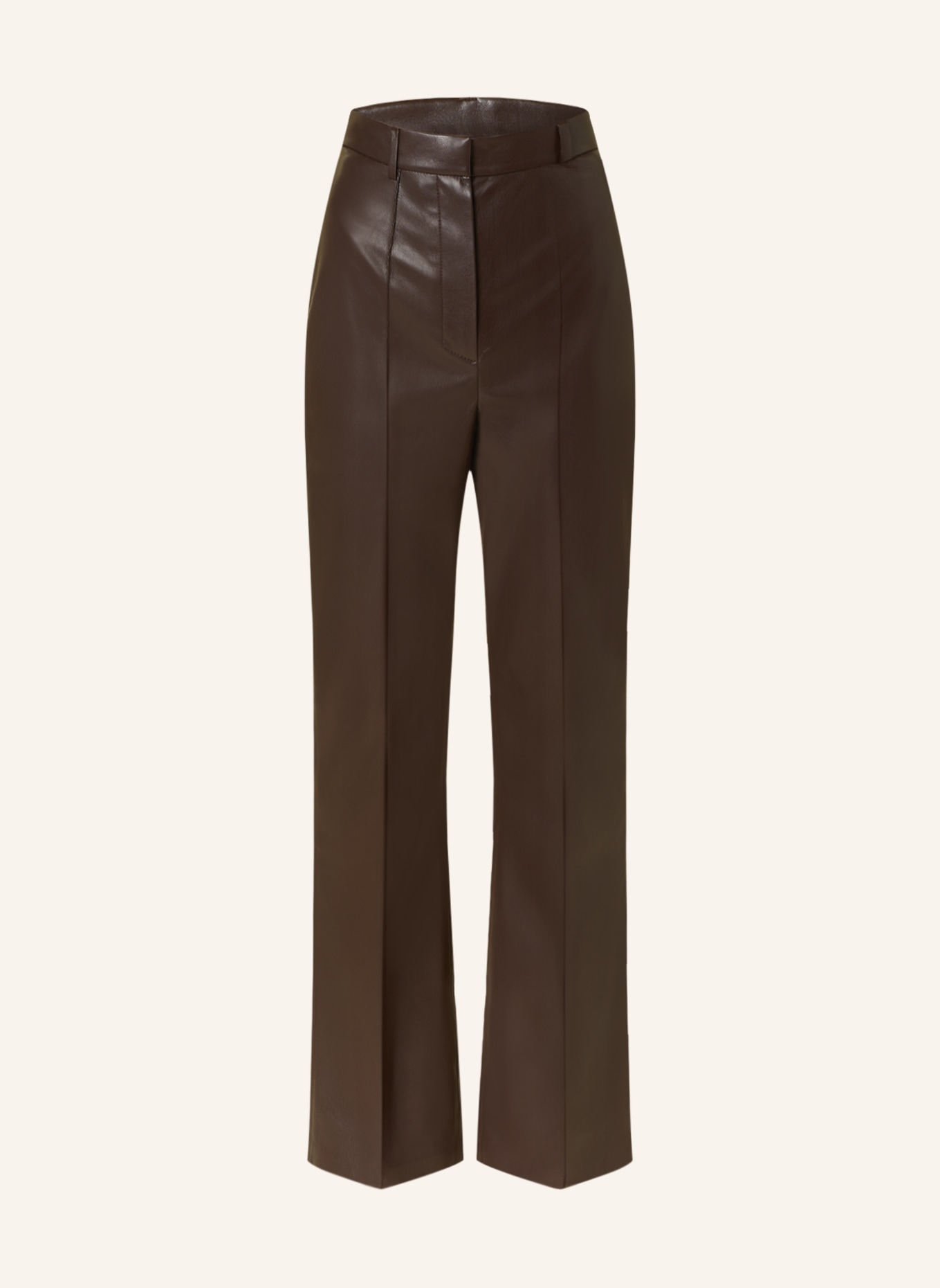 Nanushka kalhoty LEENA v koženém vzhledu, Barva: TMAVĚ HNĚDÁ (Obrázek 1)