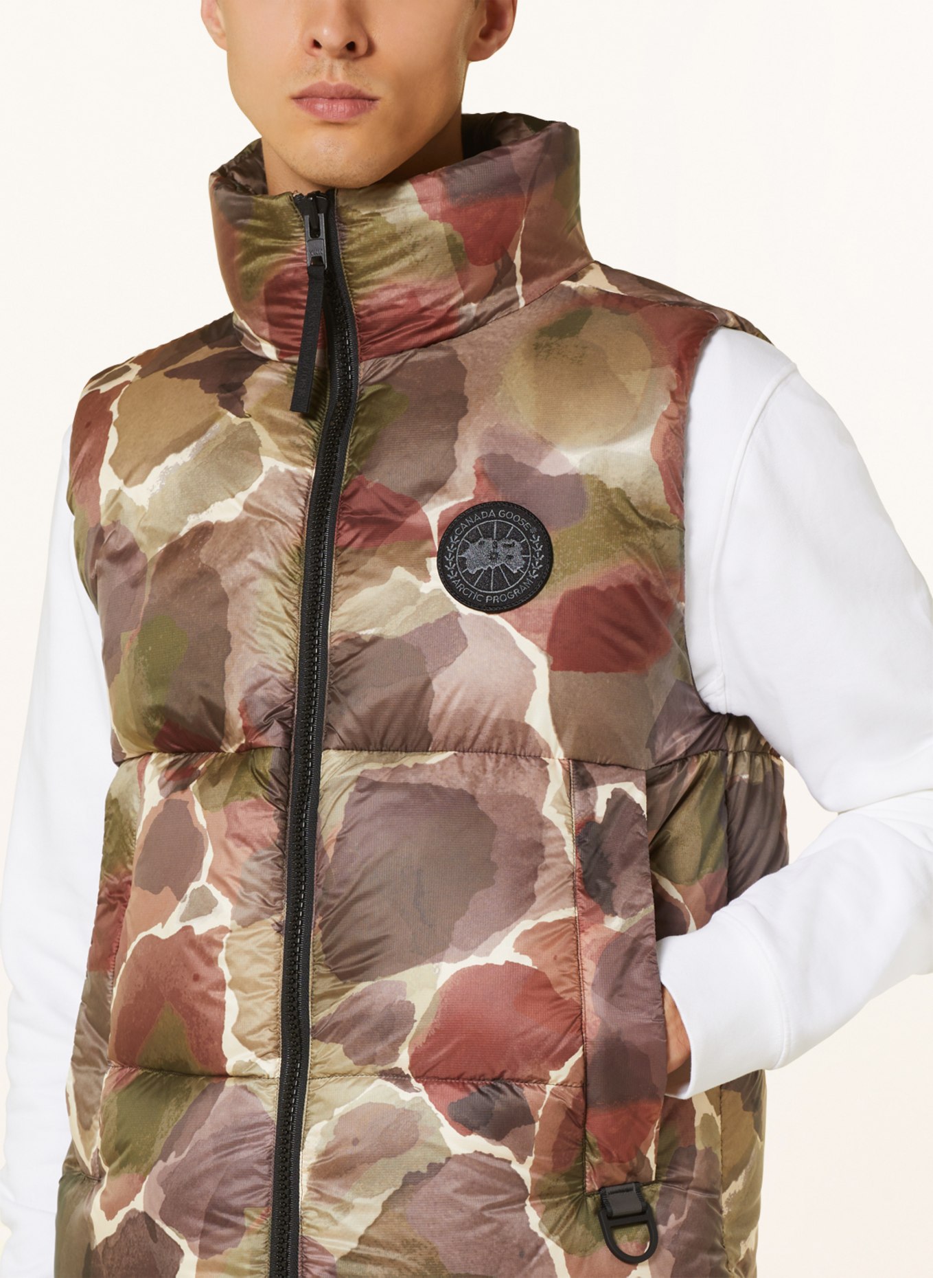 CANADA GOOSE Down vest EVERETT, Color: GREEN/ BROWN/ DARK BROWN (Image 4)