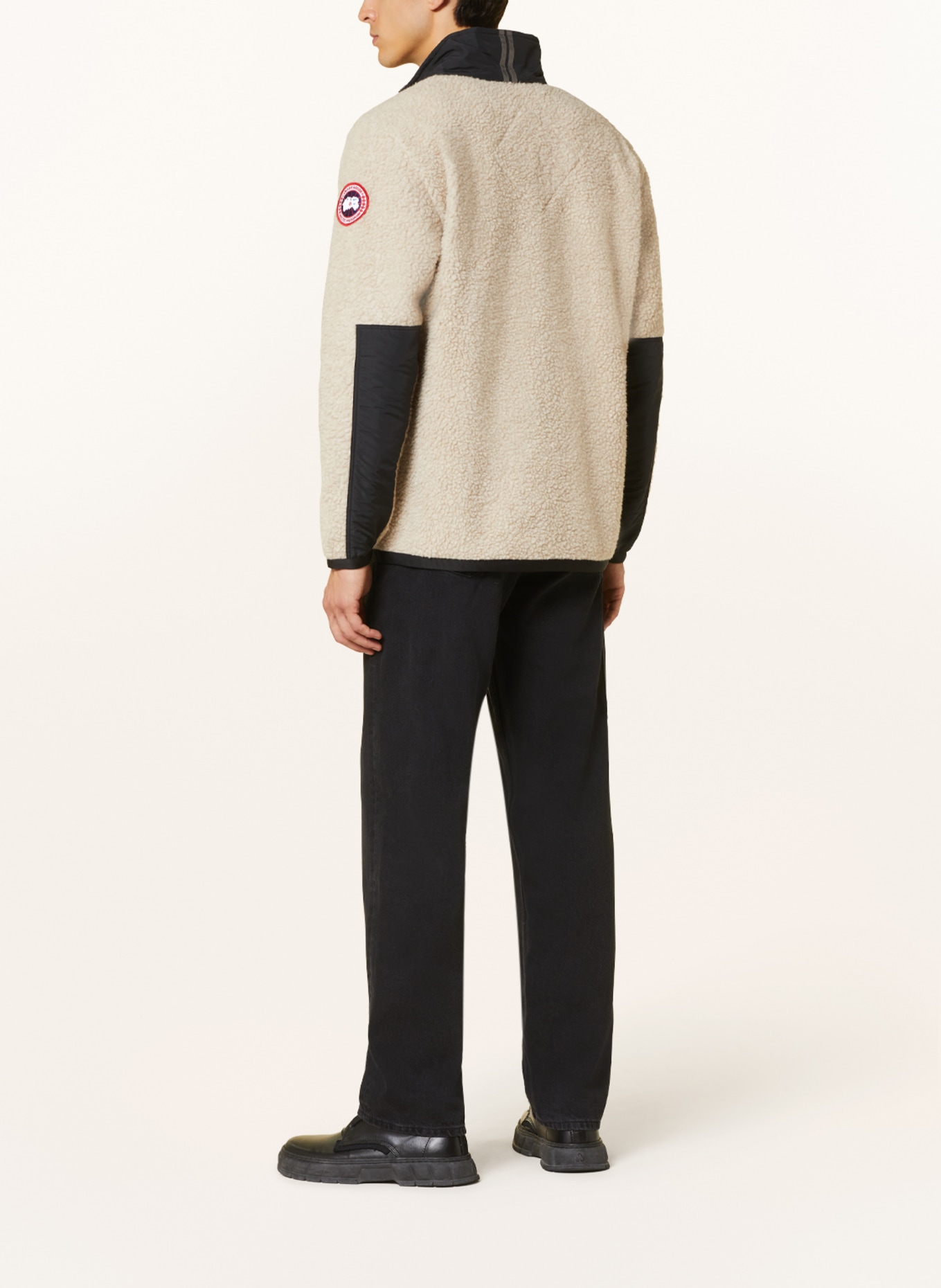 CANADA GOOSE Teddy fur half-zip sweater, Color: BEIGE/ BLACK (Image 3)