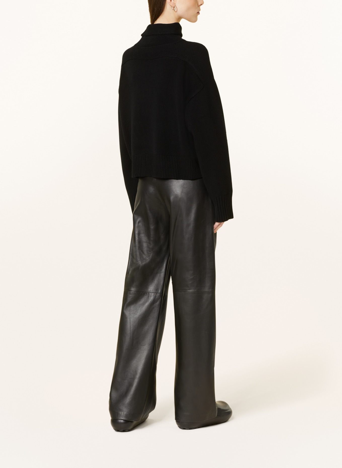 LOULOU STUDIO Leather trousers NORO, Color: BLACK (Image 3)