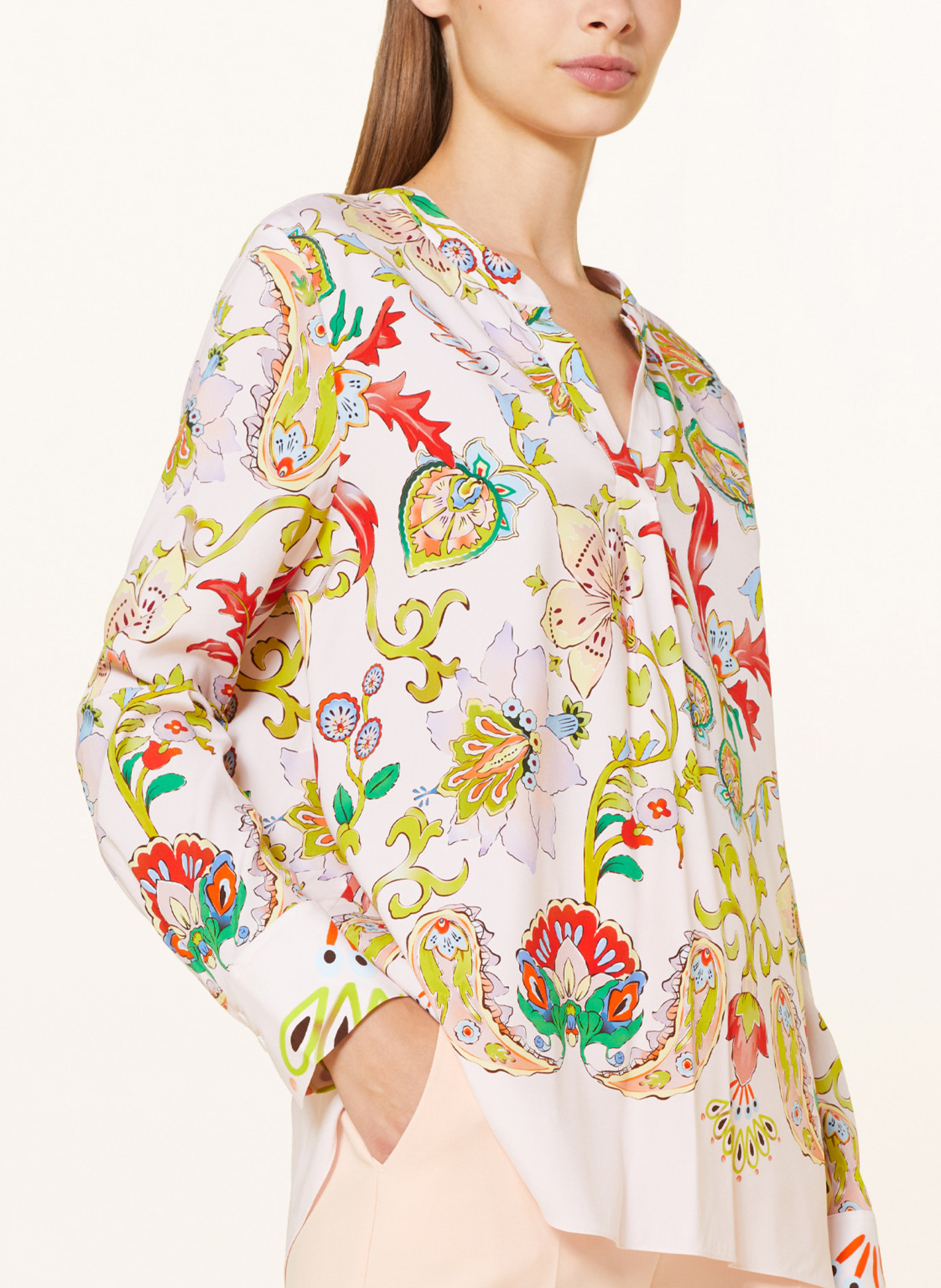 HERZEN'S ANGELEGENHEIT Shirt blouse in silk, Color: LIGHT PURPLE/ LIGHT GREEN/ LIGHT PINK (Image 4)