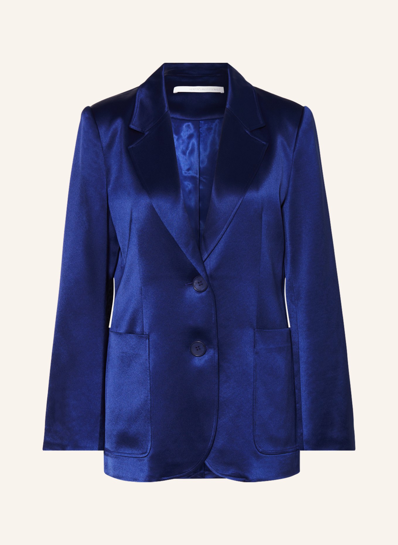 HERZEN'S ANGELEGENHEIT Satin blazer, Color: BLUE (Image 1)