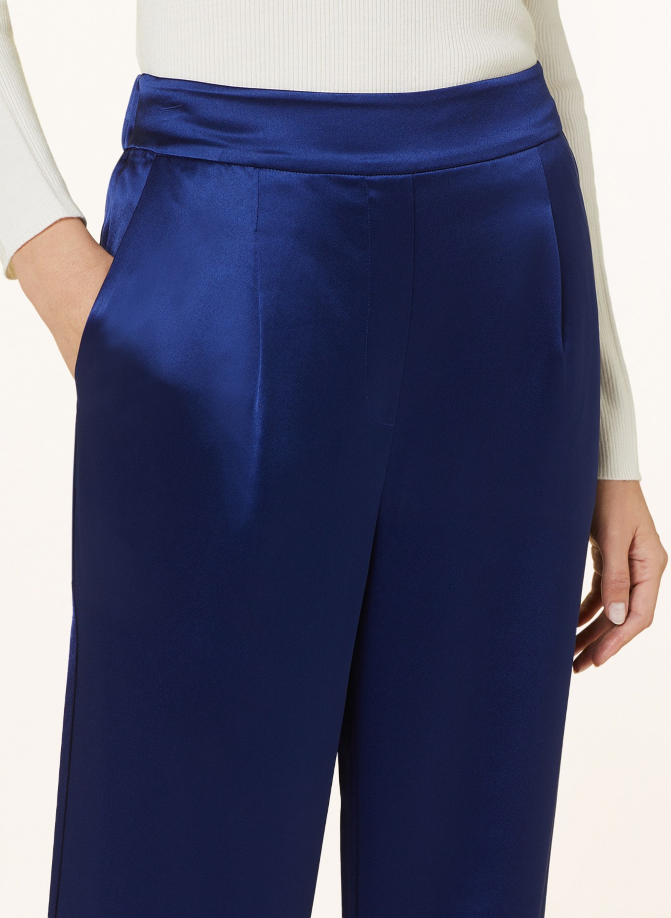 HERZEN'S ANGELEGENHEIT Wide leg trousers in satin, Color: BLUE (Image 5)