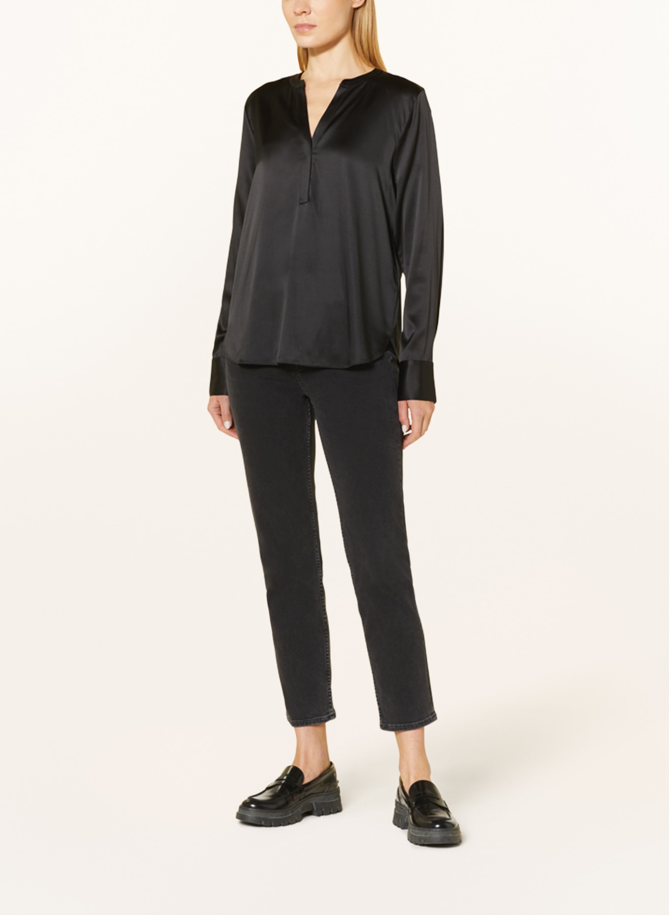 HERZEN'S ANGELEGENHEIT Shirt blouse in silk: BLACK