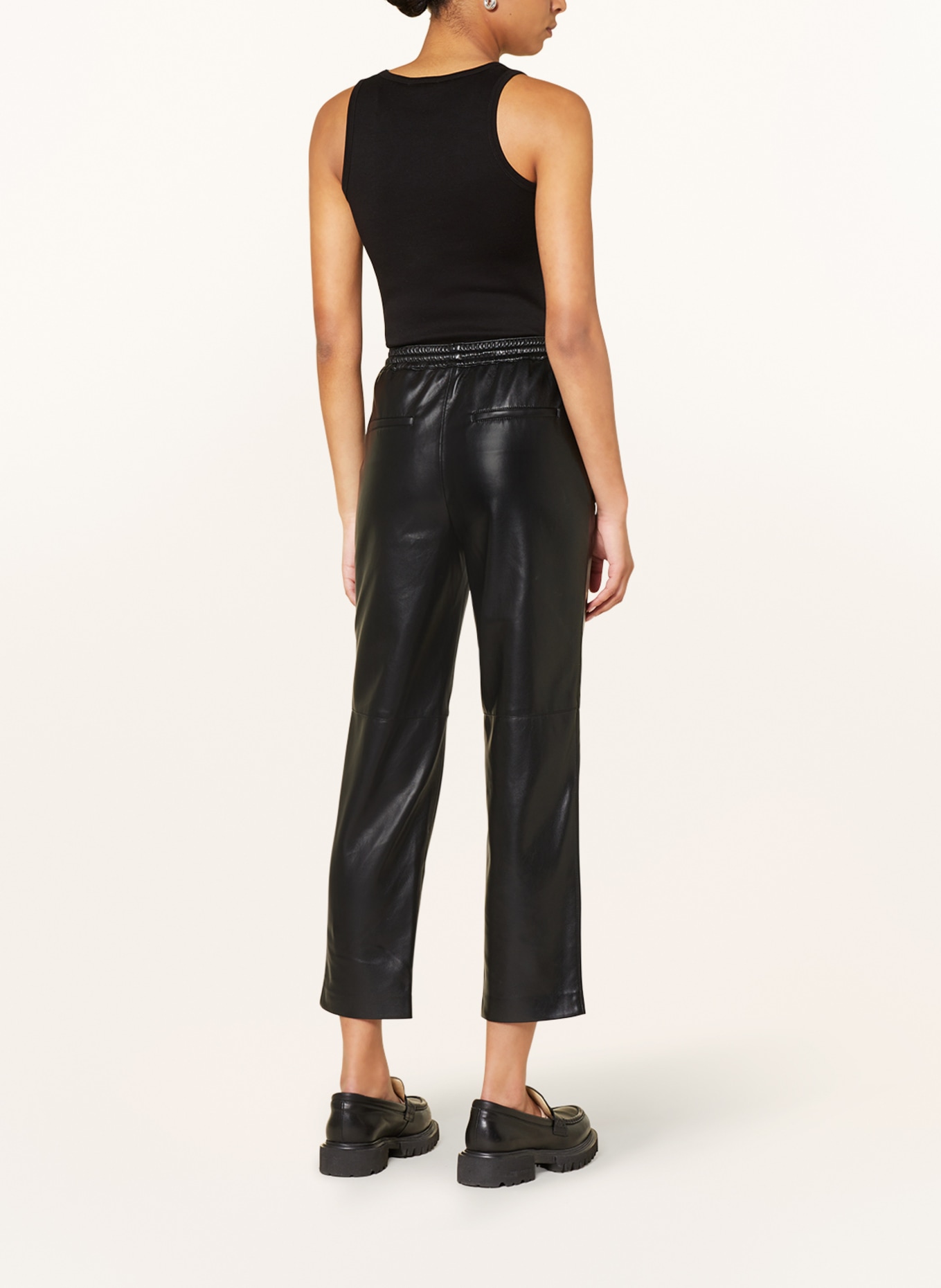 FYNCH-HATTON 7/8 trousers in leather look, Color: BLACK (Image 3)
