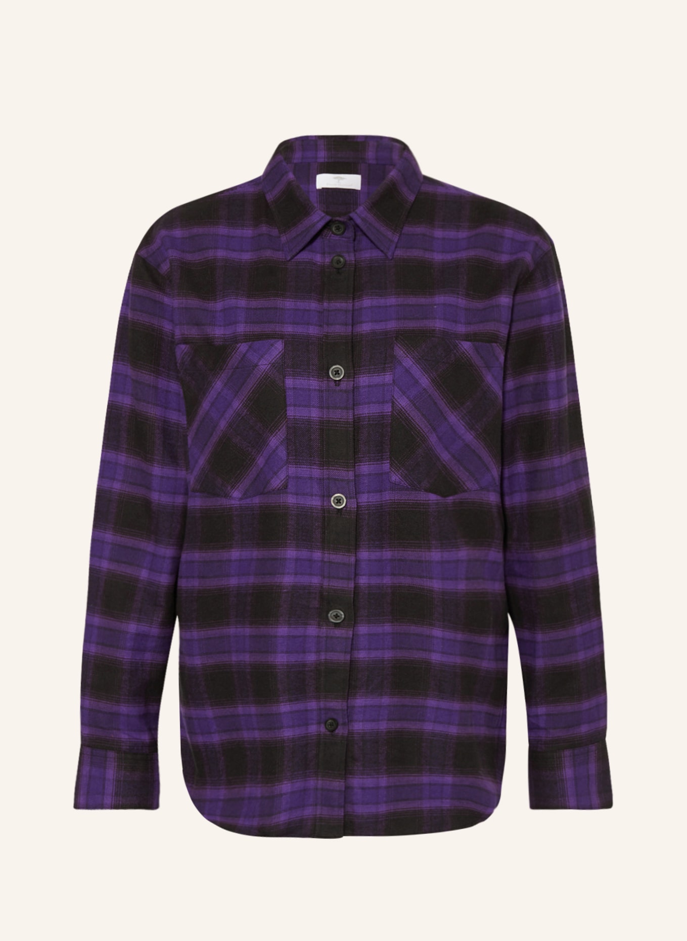 FYNCH-HATTON Shirt blouse in flannel, Color: PURPLE/ BLACK (Image 1)