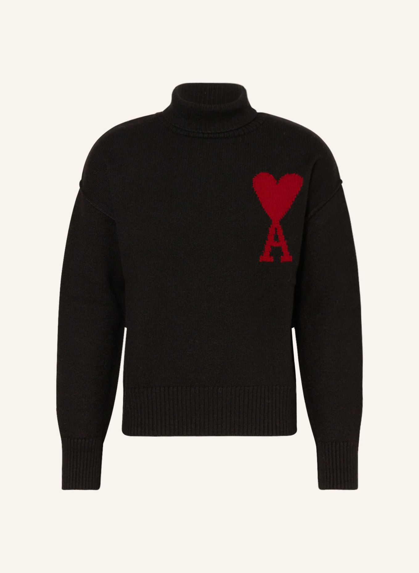 AMI PARIS Turtleneck sweater, Color: BLACK/ DARK RED (Image 1)