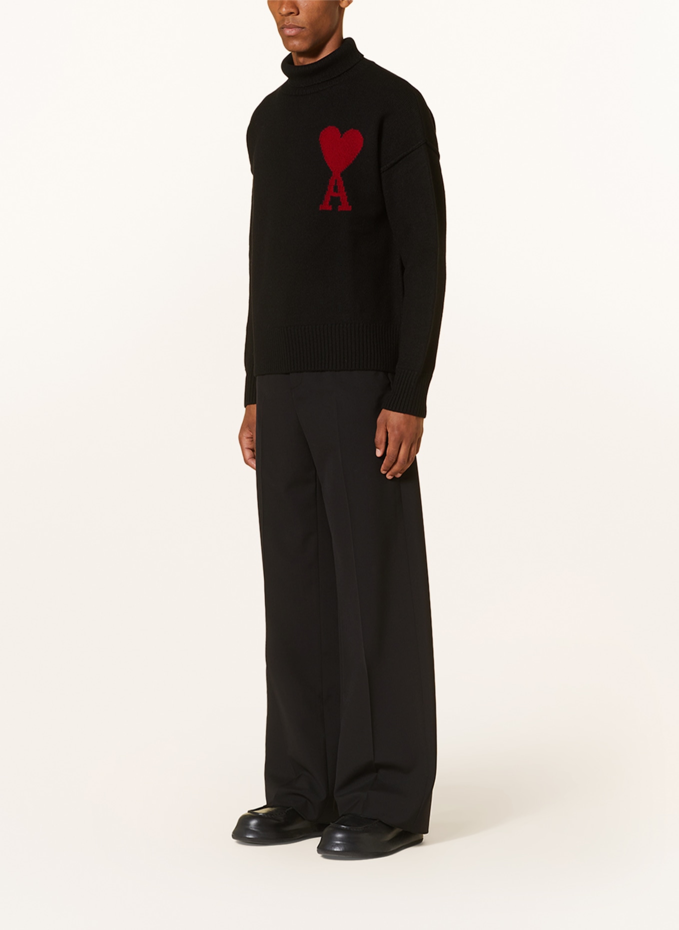AMI PARIS Turtleneck sweater, Color: BLACK/ DARK RED (Image 2)