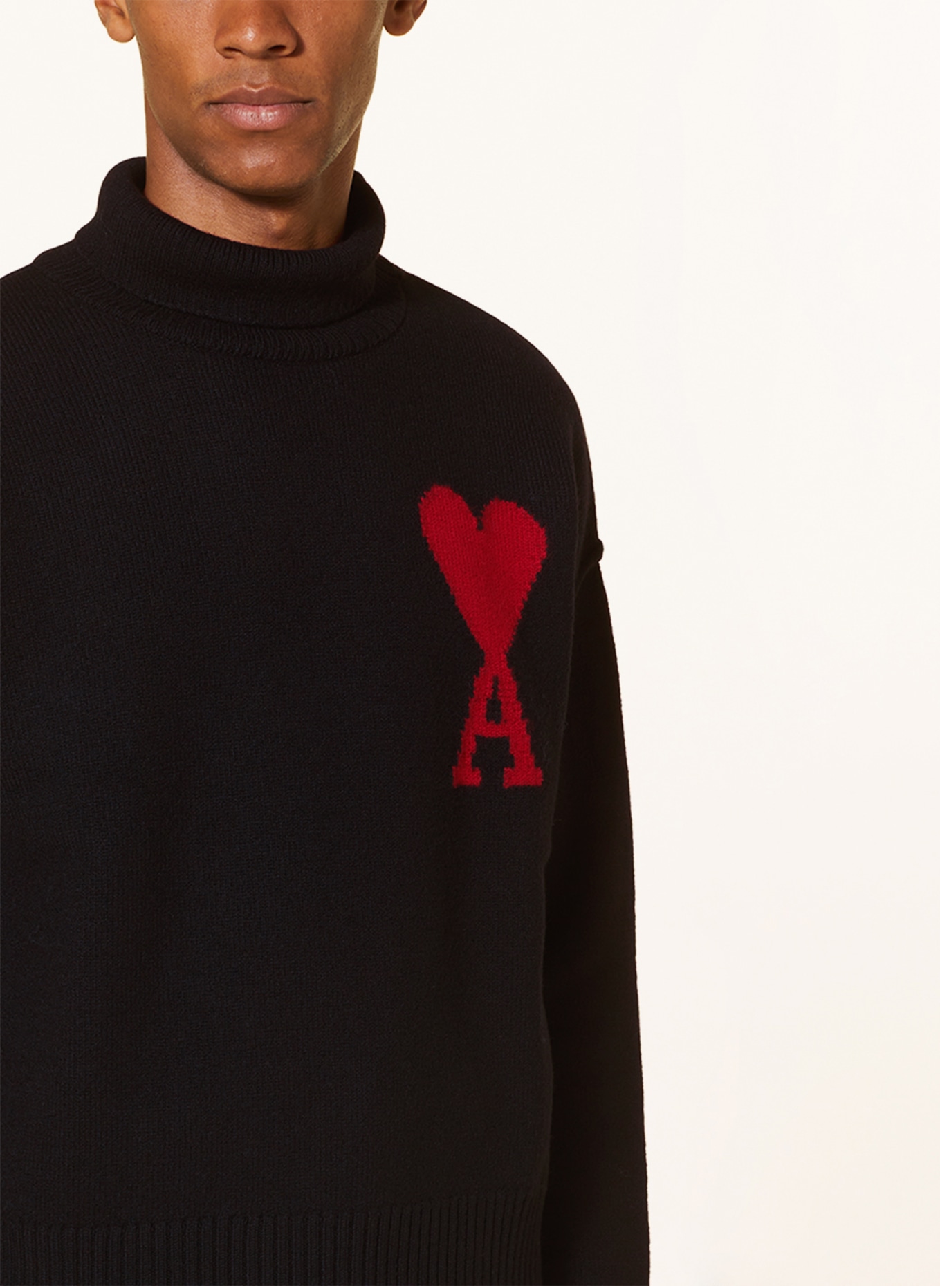 AMI PARIS Turtleneck sweater, Color: BLACK/ DARK RED (Image 4)