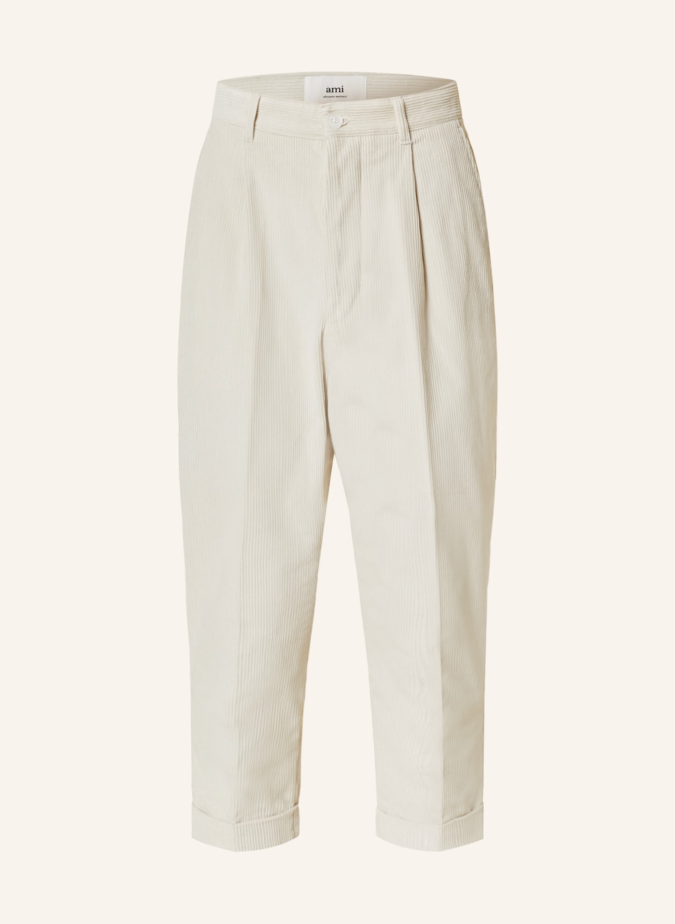 AMI PARIS Corduroy trousers extra slim fit, Color: ECRU (Image 1)
