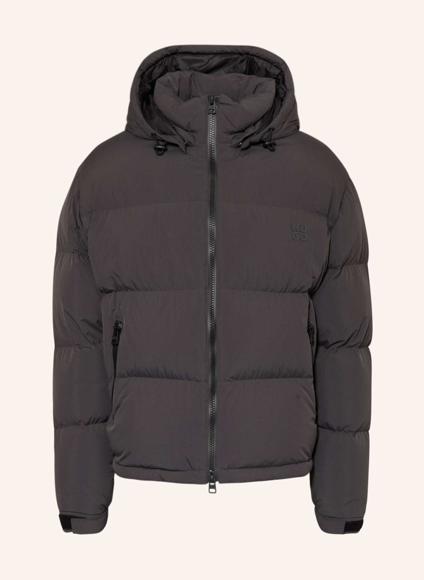 HUGO Down jacket BIRONTO with removable hood, Color: DARK GRAY (Image 1)