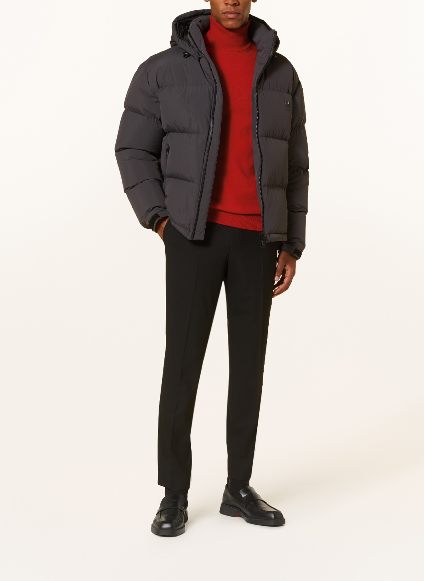 HUGO Down jacket BIRONTO with removable hood, Color: DARK GRAY (Image 2)