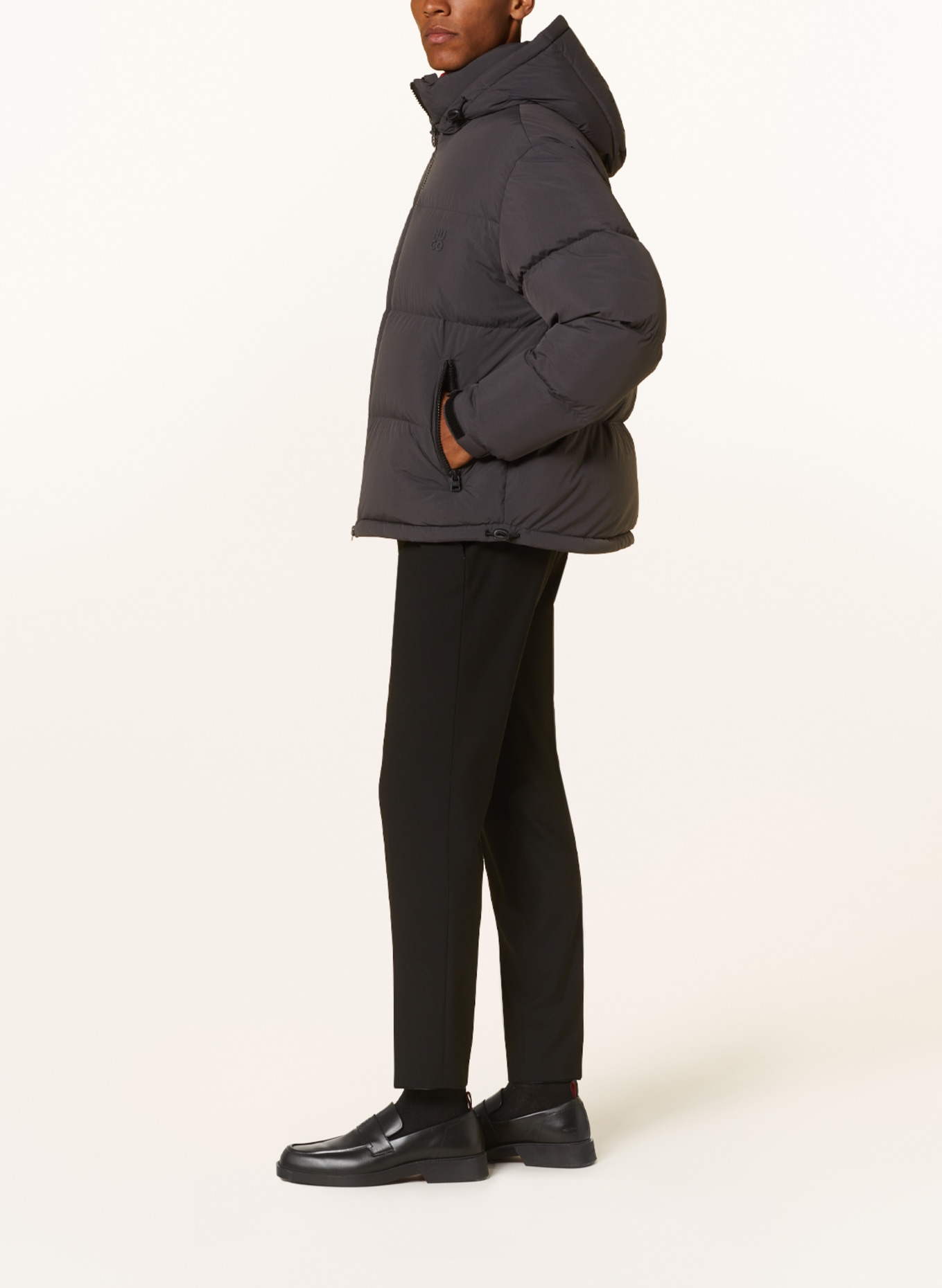 HUGO Down jacket BIRONTO with removable hood, Color: DARK GRAY (Image 4)
