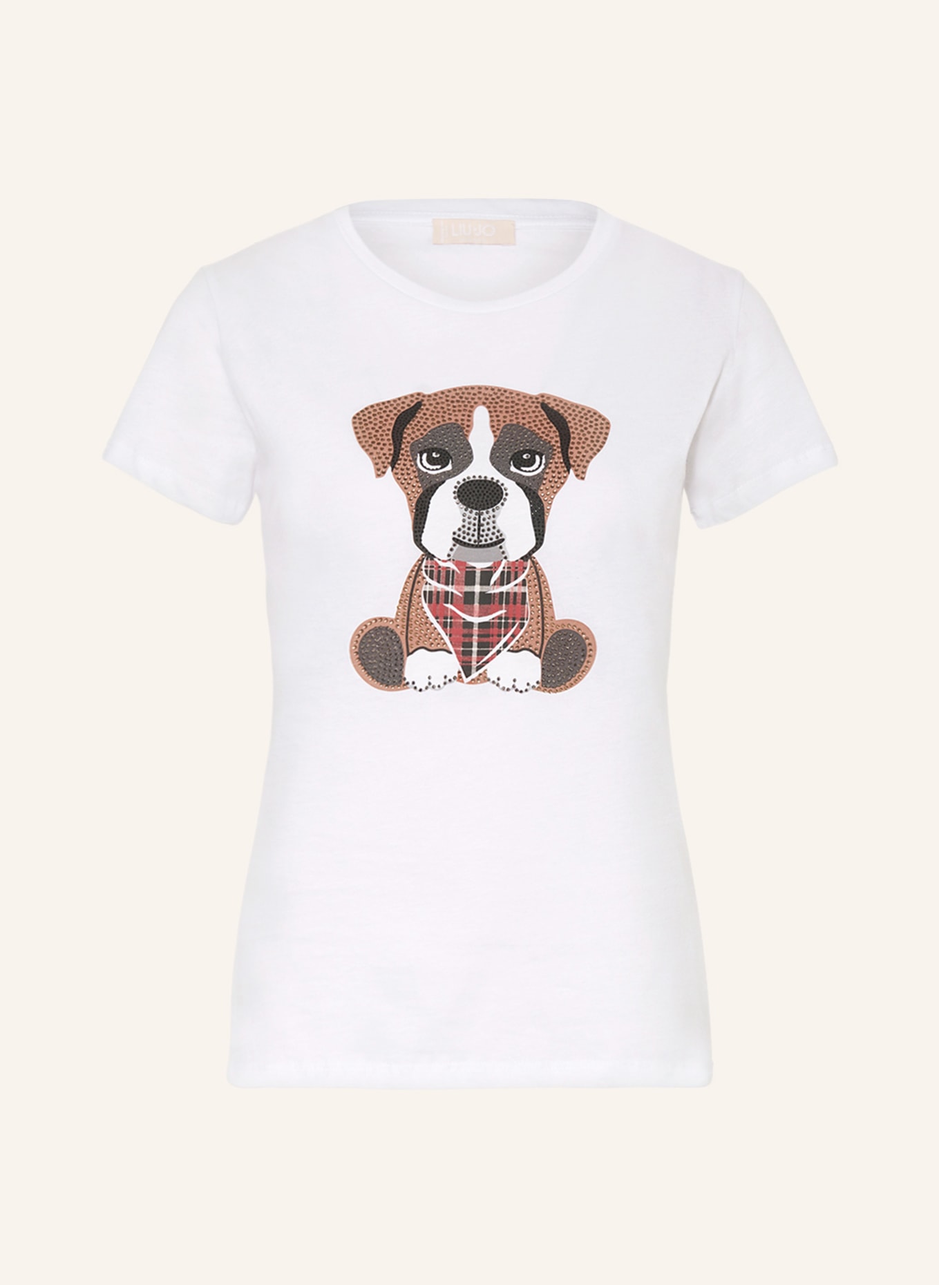 LIU JO T-Shirt mit Schmucksteinen, Farbe: WEISS (Bild 1)