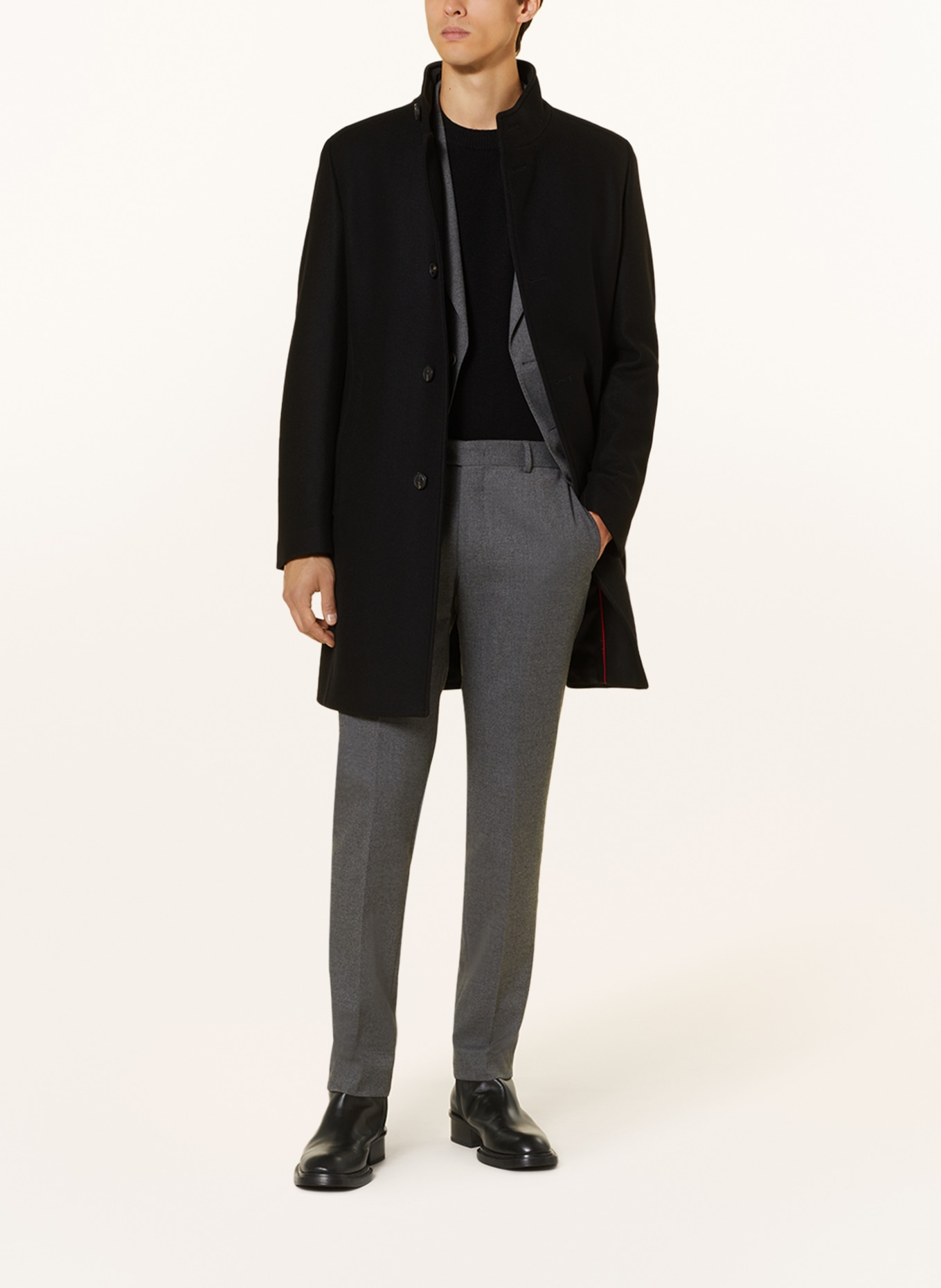 HUGO Wool coat MINTRAX, Color: BLACK (Image 2)