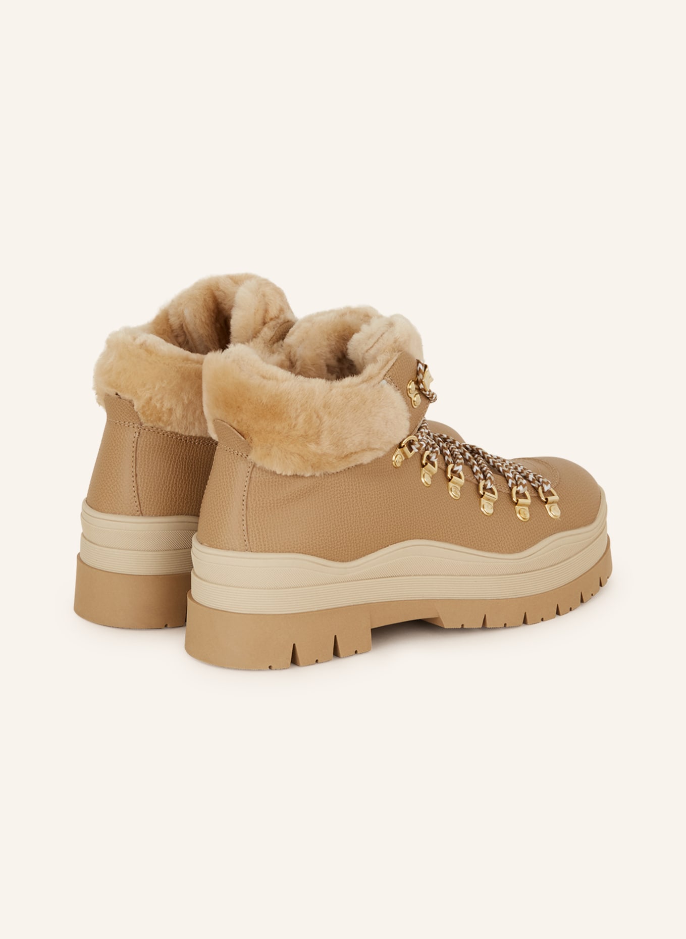 BOGNER Lace-up boots AROSA 4A with real fur, Color: BEIGE/ CAMEL (Image 2)