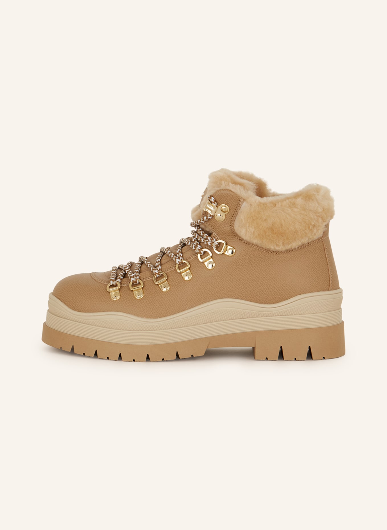 BOGNER Lace-up boots AROSA 4A with real fur, Color: BEIGE/ CAMEL (Image 4)