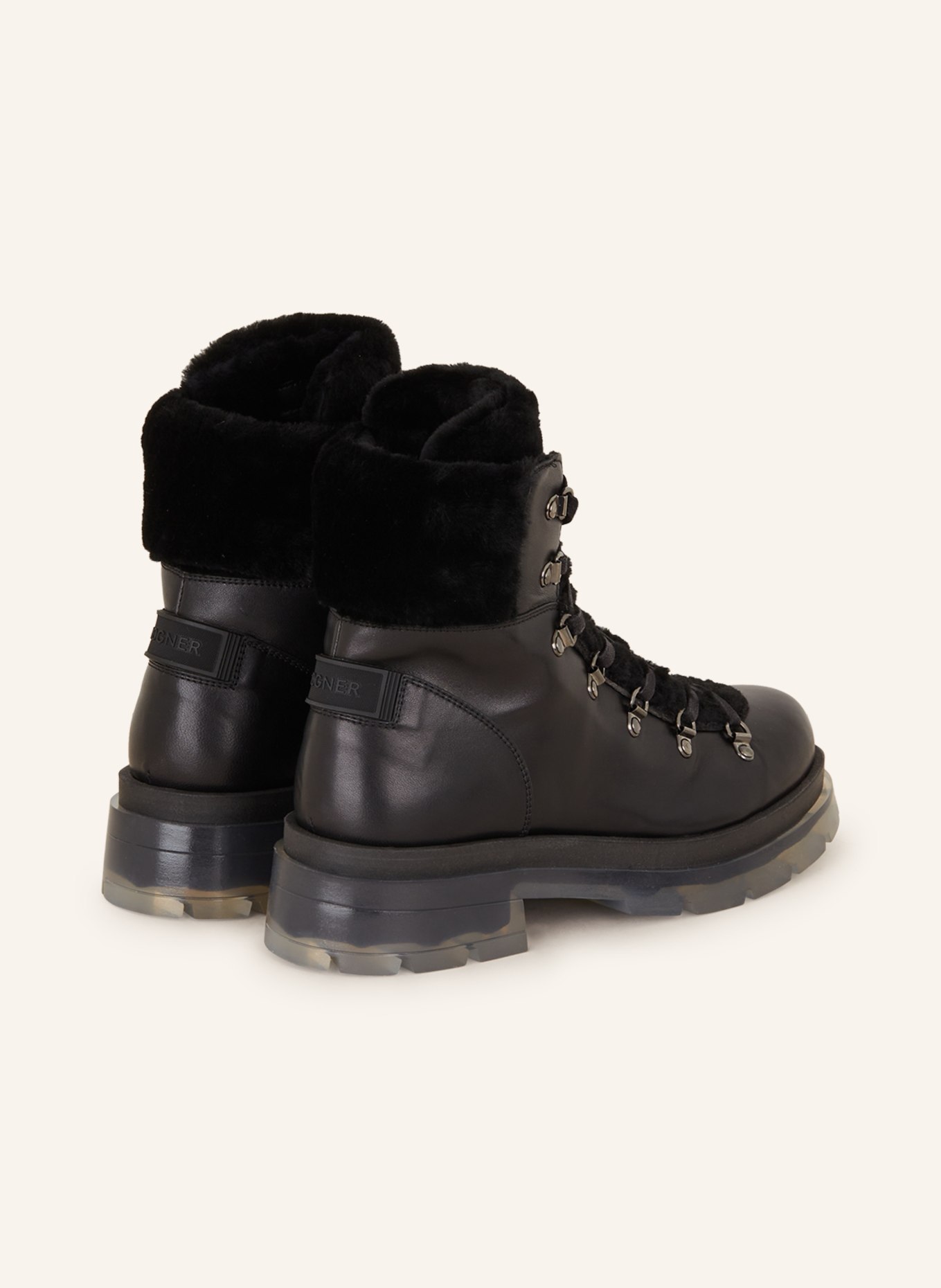BOGNER Lace-up boots SWANSEA 5 with real fur, Color: BLACK (Image 2)