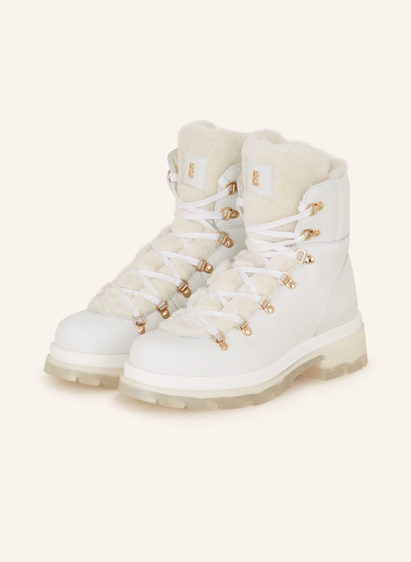 BOGNER Lace-up boots SWANSEA 4 with real fur, Color: WHITE (Image 1)