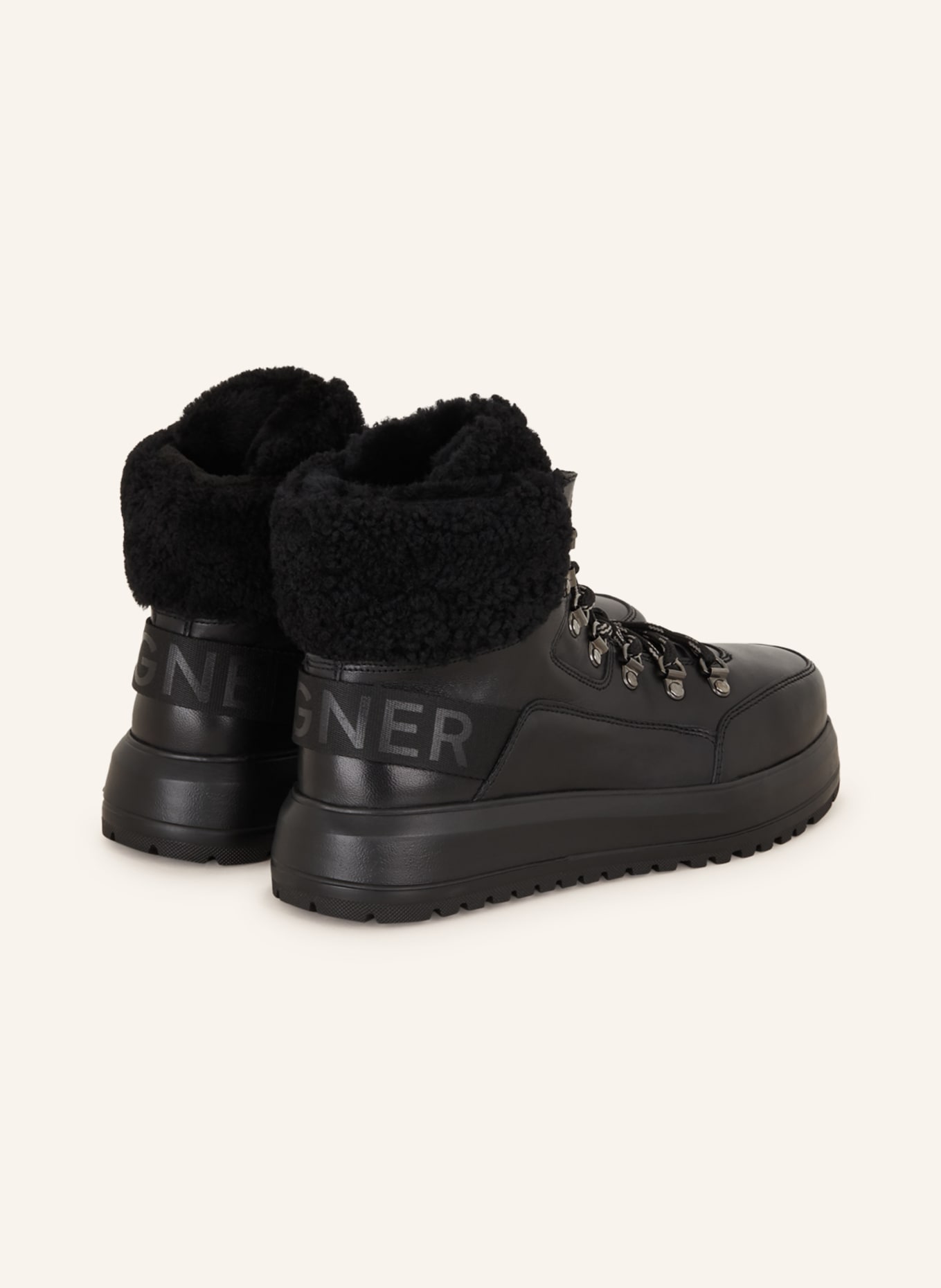 BOGNER Lace-up boots ANTWERP L11A with real fur, Color: BLACK (Image 2)