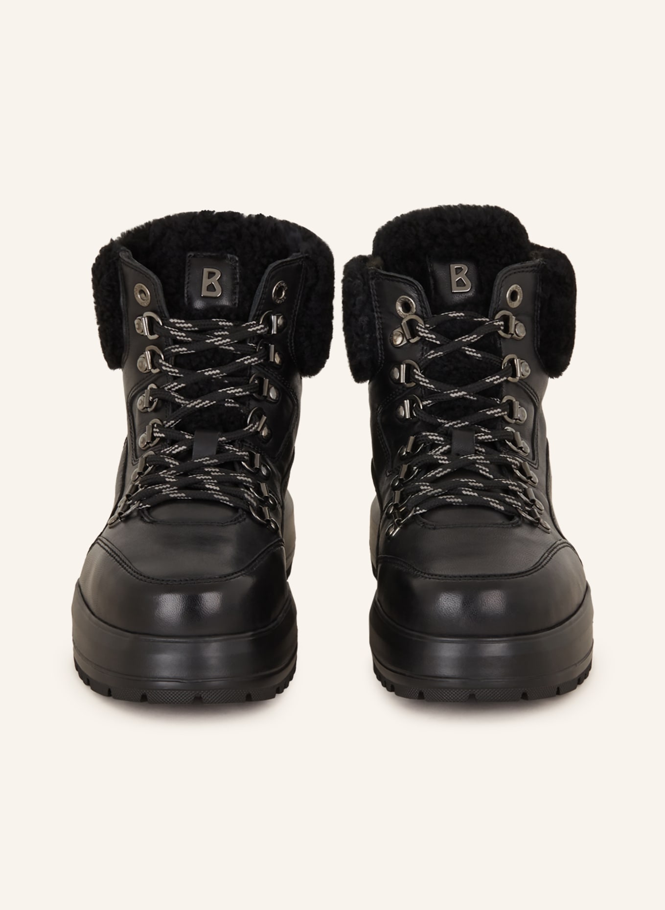 BOGNER Lace-up boots ANTWERP L11A with real fur, Color: BLACK (Image 3)