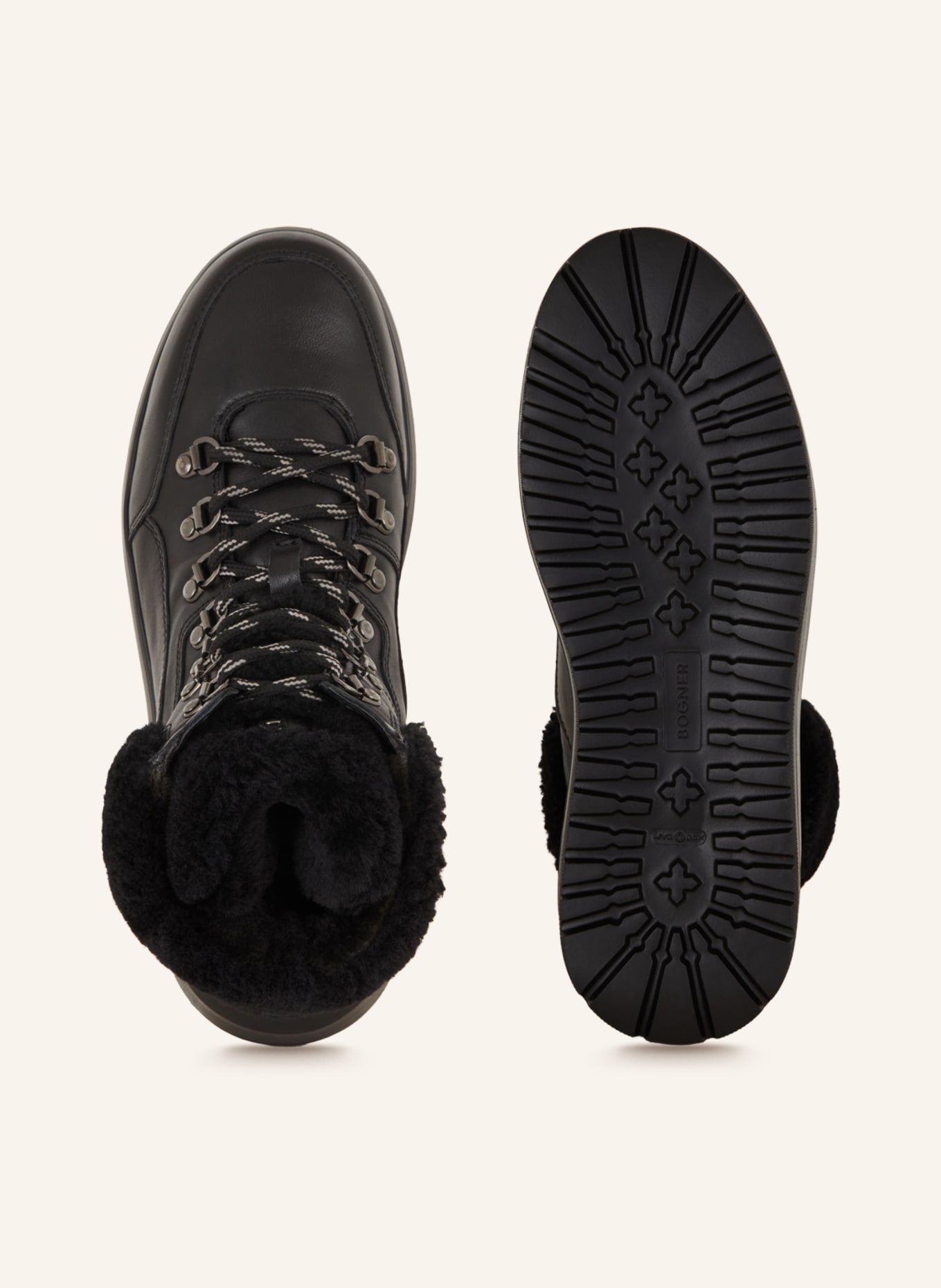 BOGNER Lace-up boots ANTWERP L11A with real fur, Color: BLACK (Image 5)