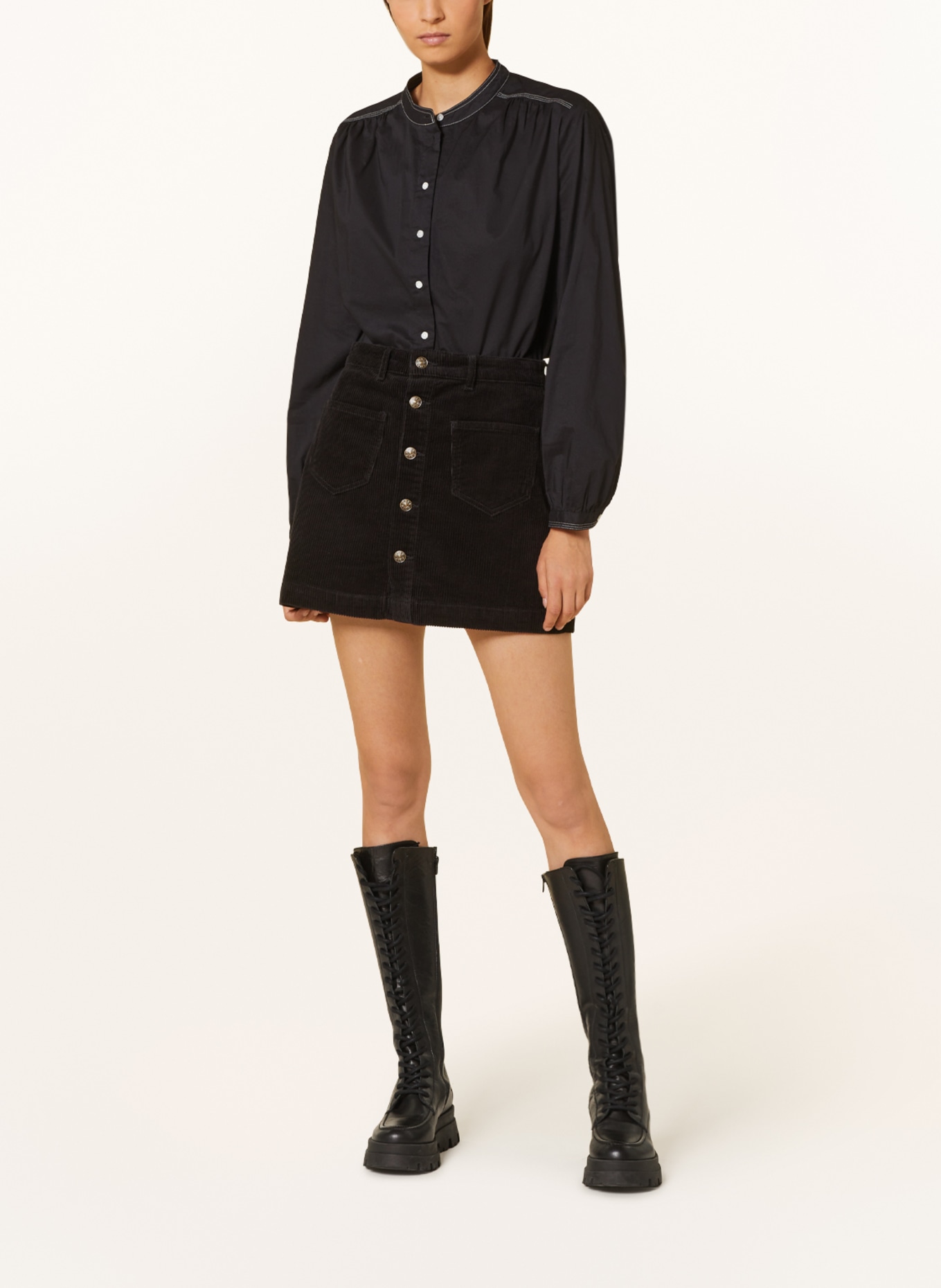 ONLY Corduroy skirt, Color: BLACK (Image 2)