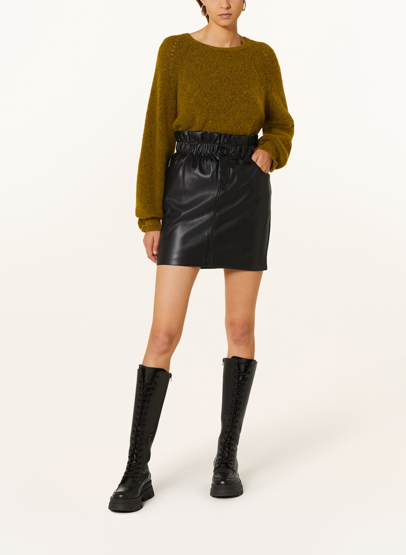 ONLY Skirt in leather look, Color: BLACK (Image 2)